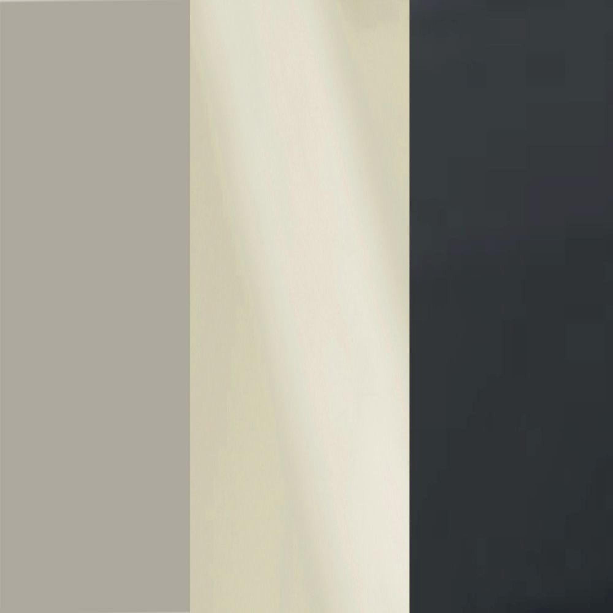 Pebble Grey Carcase and Magnolia Glass Front with Slate Handle A96