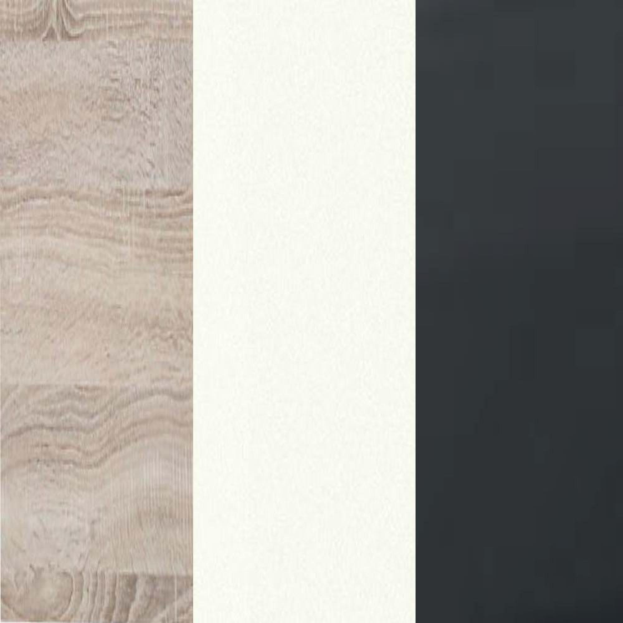 Rustic Oak Carcase and White Front with Slate Handle A93-A92