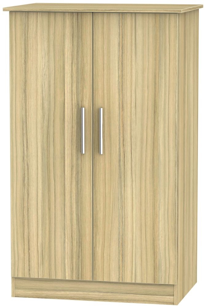 Contrast 2 Door Midi Wardrobe - Cocobolo