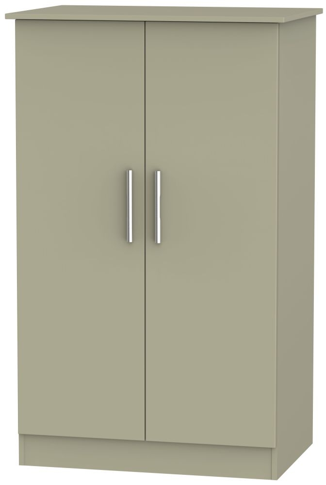 Contrast 2 Door Midi Wardrobe - Mushroom