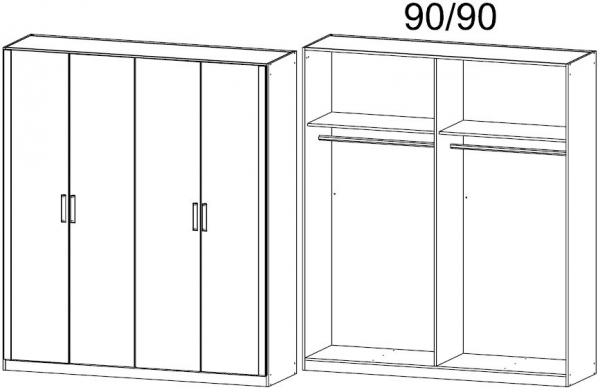 086J : 4 Door Wardrobe with Cornice