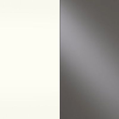 Alpine White Carcase and Havana Glass Front with Black Handles Ledges and Trims 322