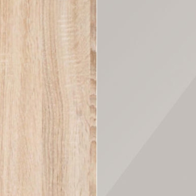 Rustic Oak Carcase and Champagne Glass Front with Chrome Handles Ledges and Trims 327