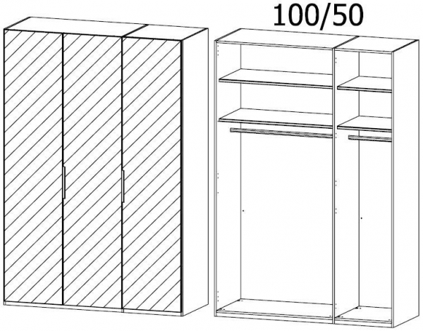 5V1G : 3 Mirror Door Wardrobe