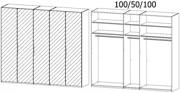 5V1J : 5 Mirror Door Wardrobe