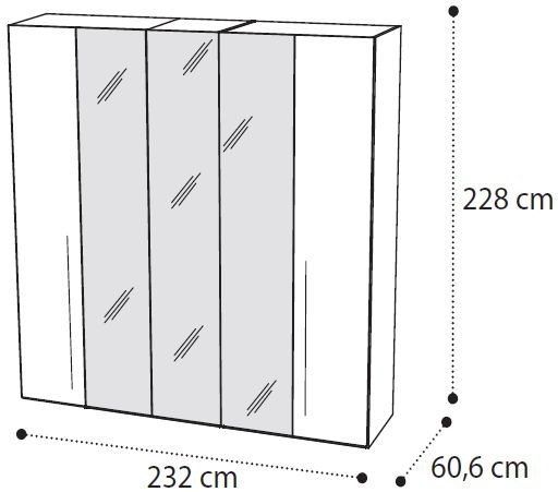 5 Door 3 Mirror Door