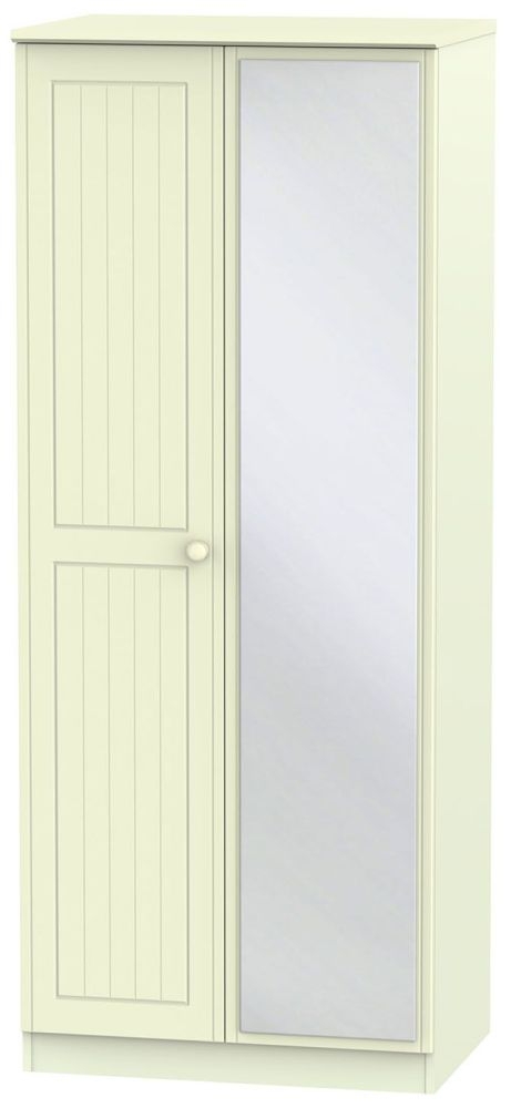Warwick Cream 2 Door Wardrobe - 1 Mirror