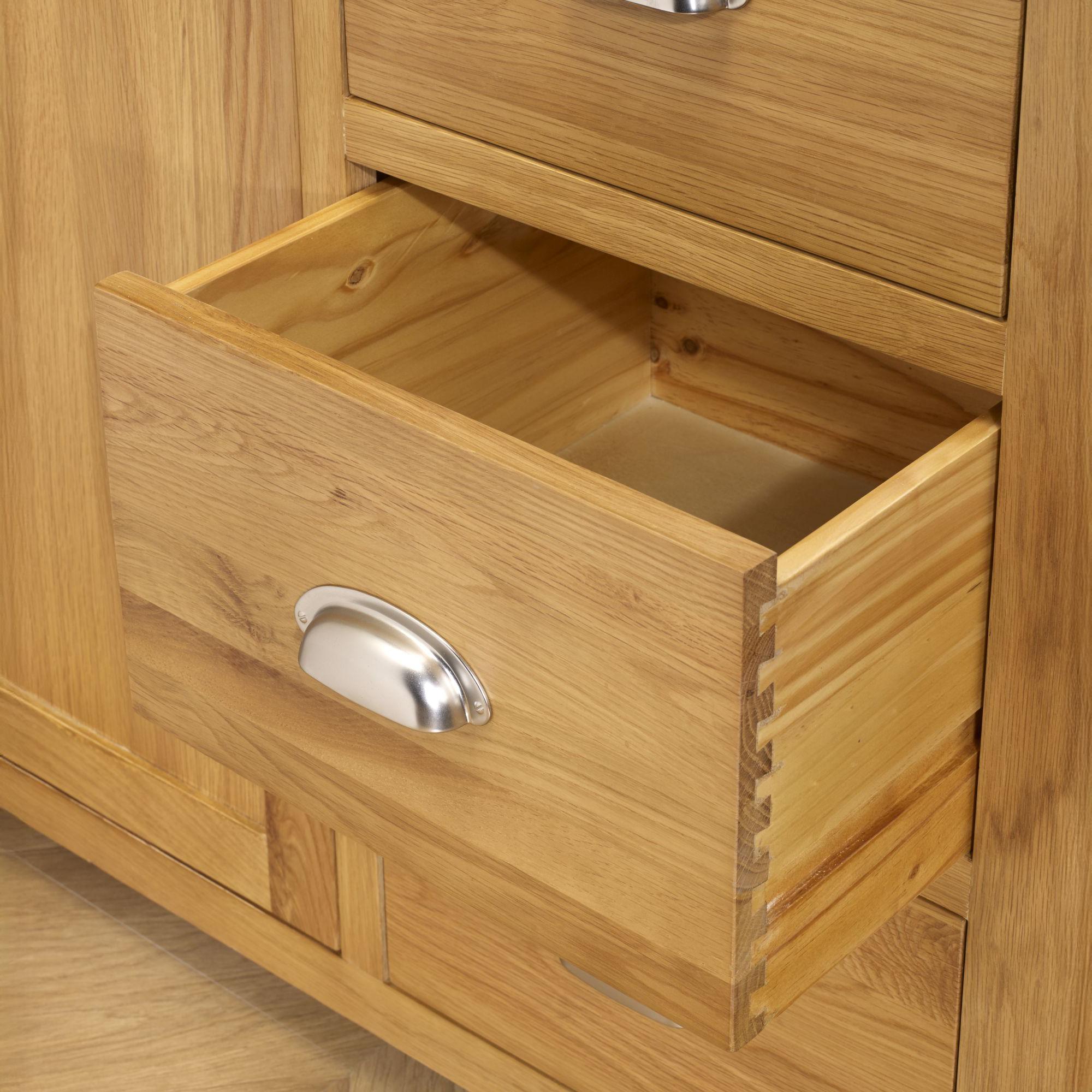 Woburn Short Wardrobe - 1 Door 5 Drawer - Rustic Oak