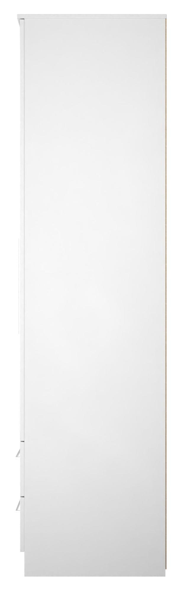 Worcester Wardrobe - 2 Door - 1 Mirror - Tall - Combi - White