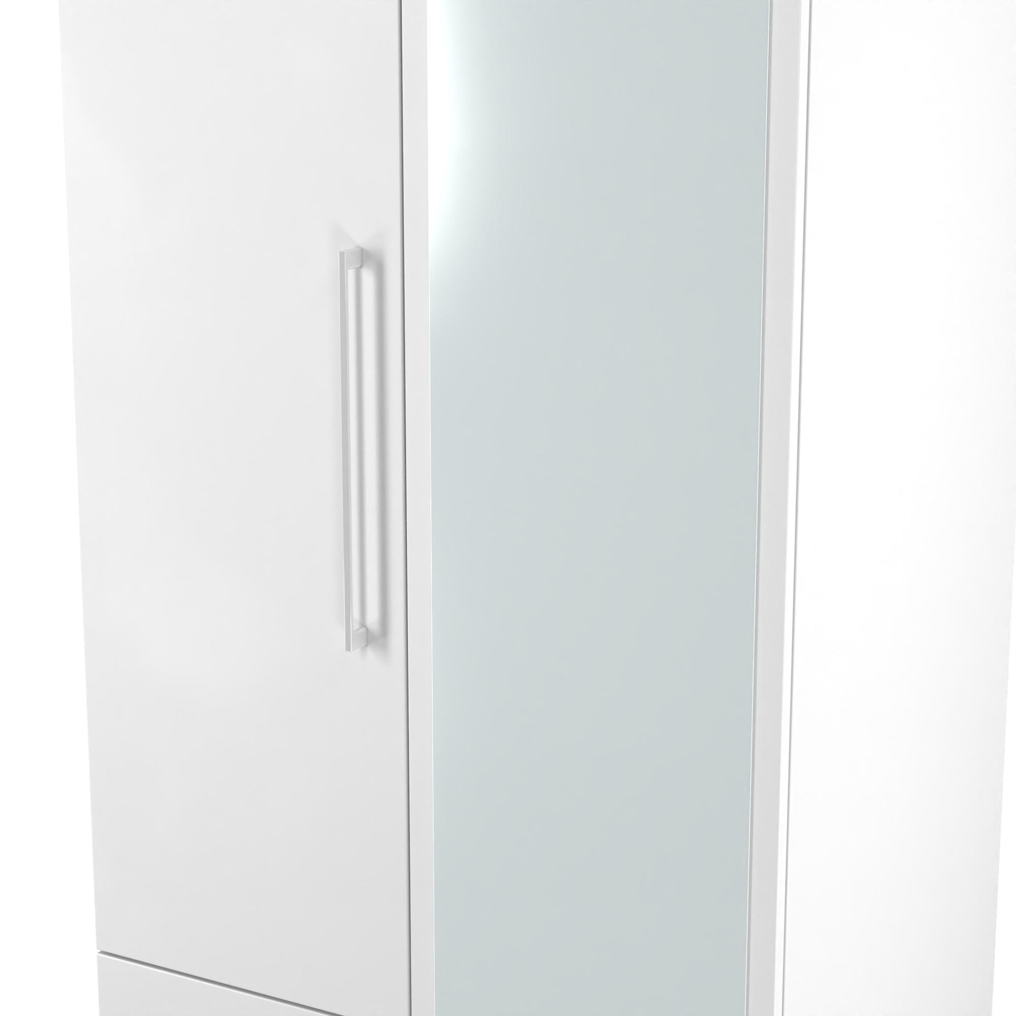 Worcester Wardrobe - 2 Door - 1 Mirror - Tall - Combi - White