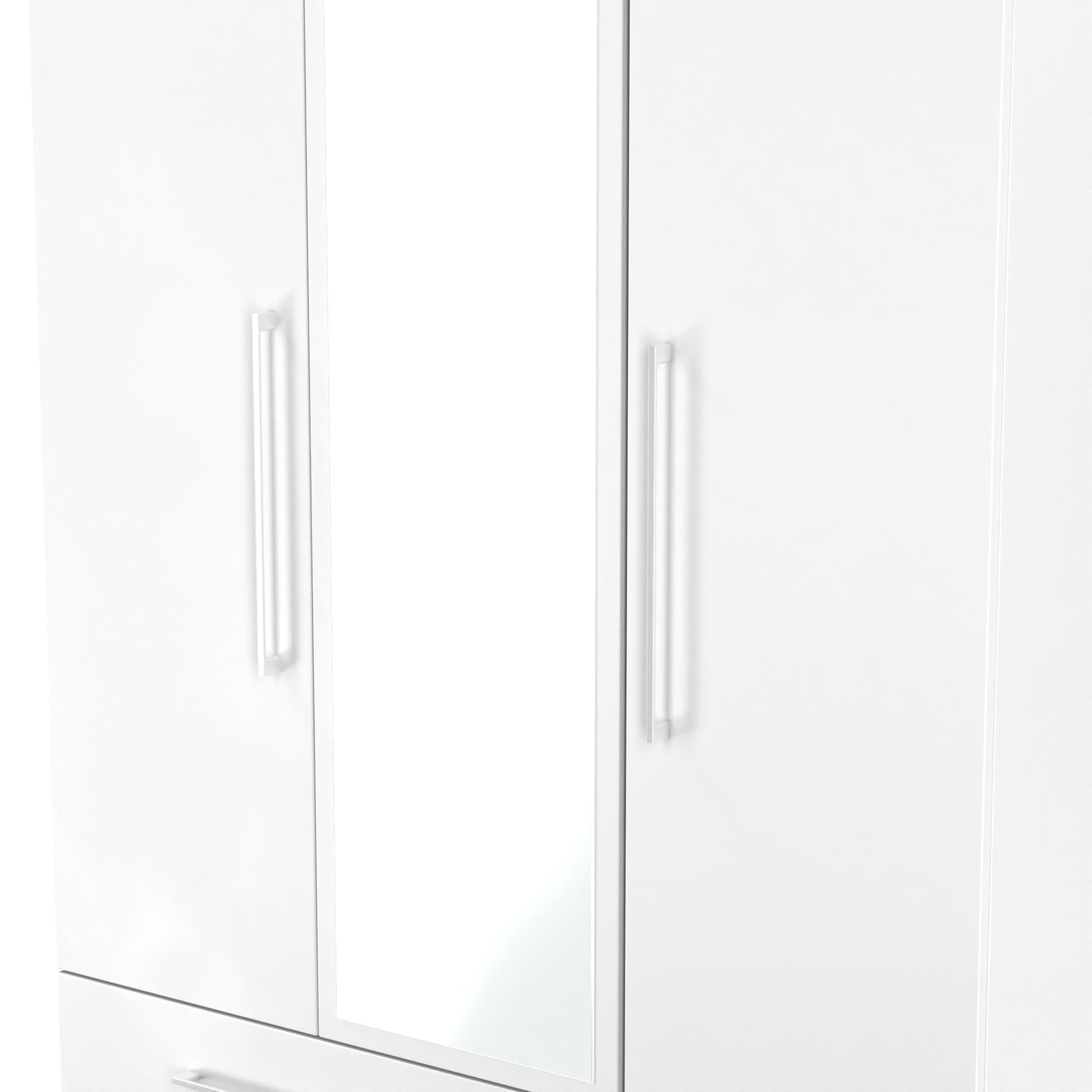 Worcester Wardrobe - 3 Door - LHF 2 Drawers - Tall - Combi - White
