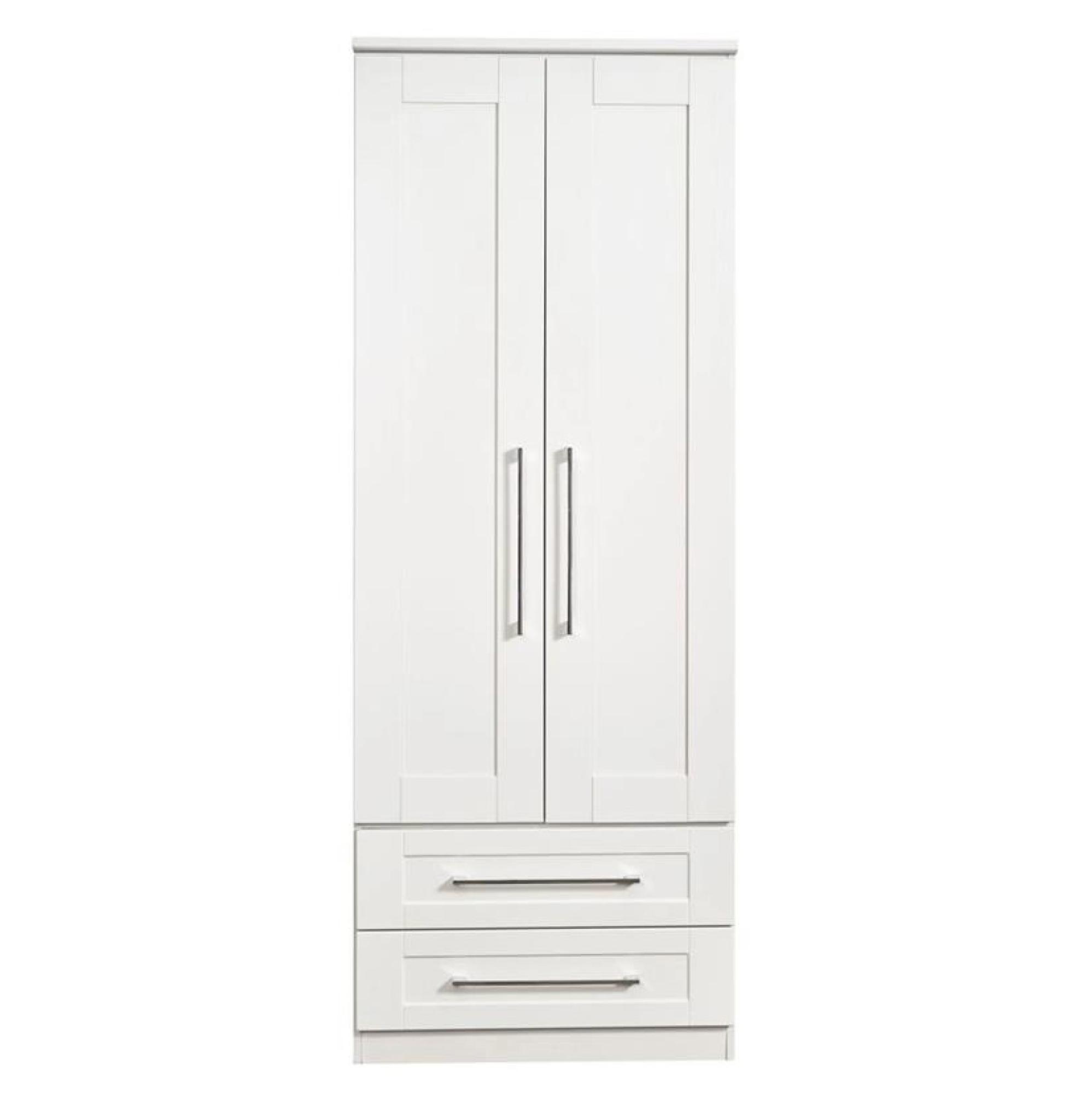 York Wardrobe - 2 Door - 2 Drawer - Tall - White