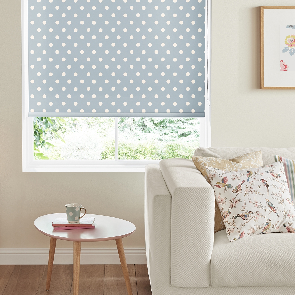 Cath Kidston Roller Blind - Button Spot Blue
