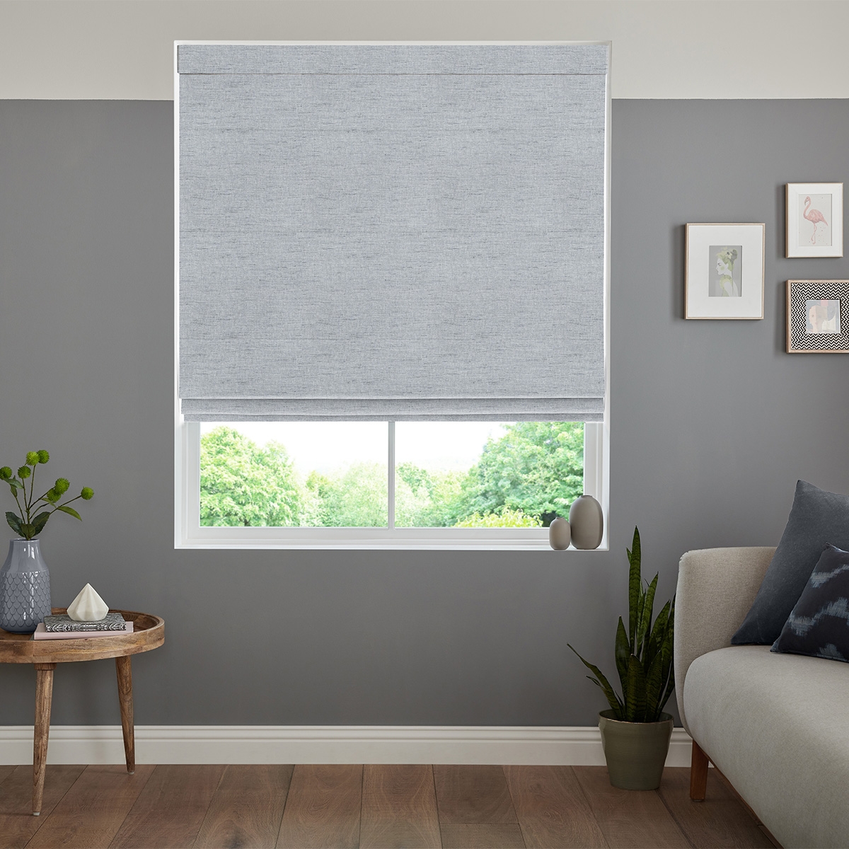 Defoe Roman Blind - Silver