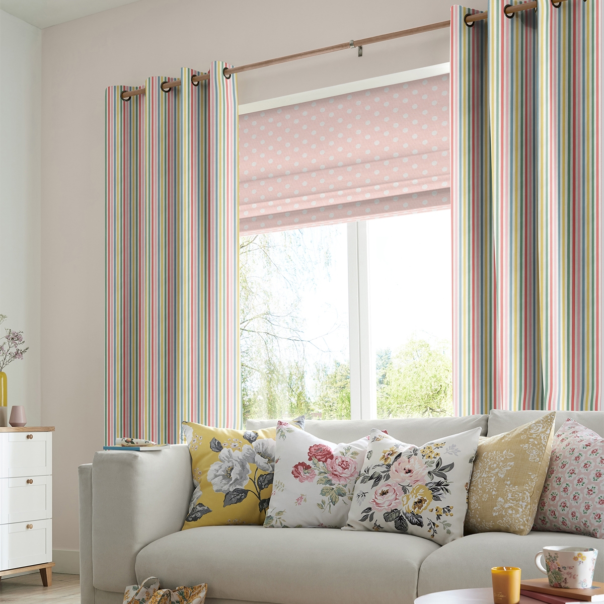 Cath Kidston Curtain - Mid Stripe Candy