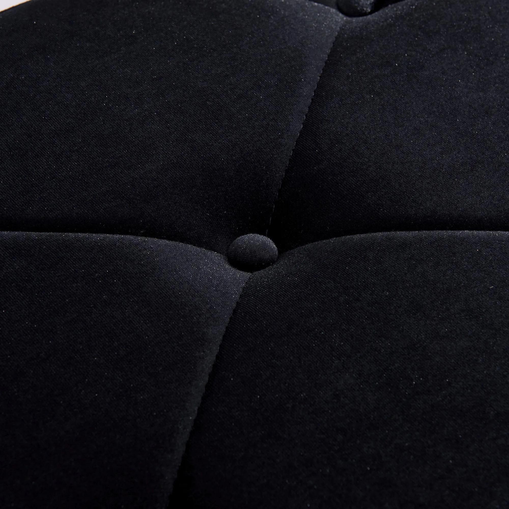 Louis Dining Bench - 170cm - Black Velvet Fabric