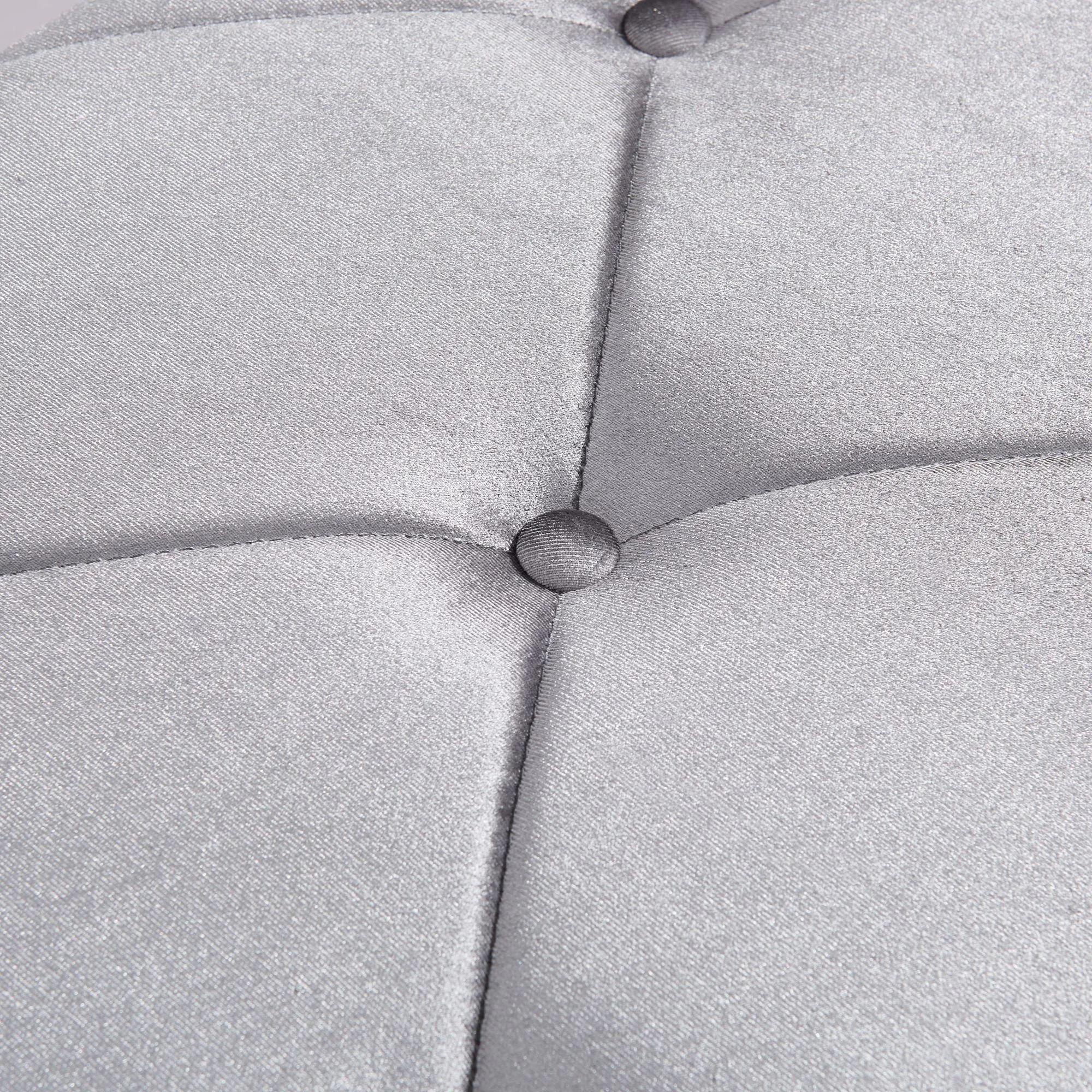 Louis Dining Bench - 170cm - Grey Velvet Fabric