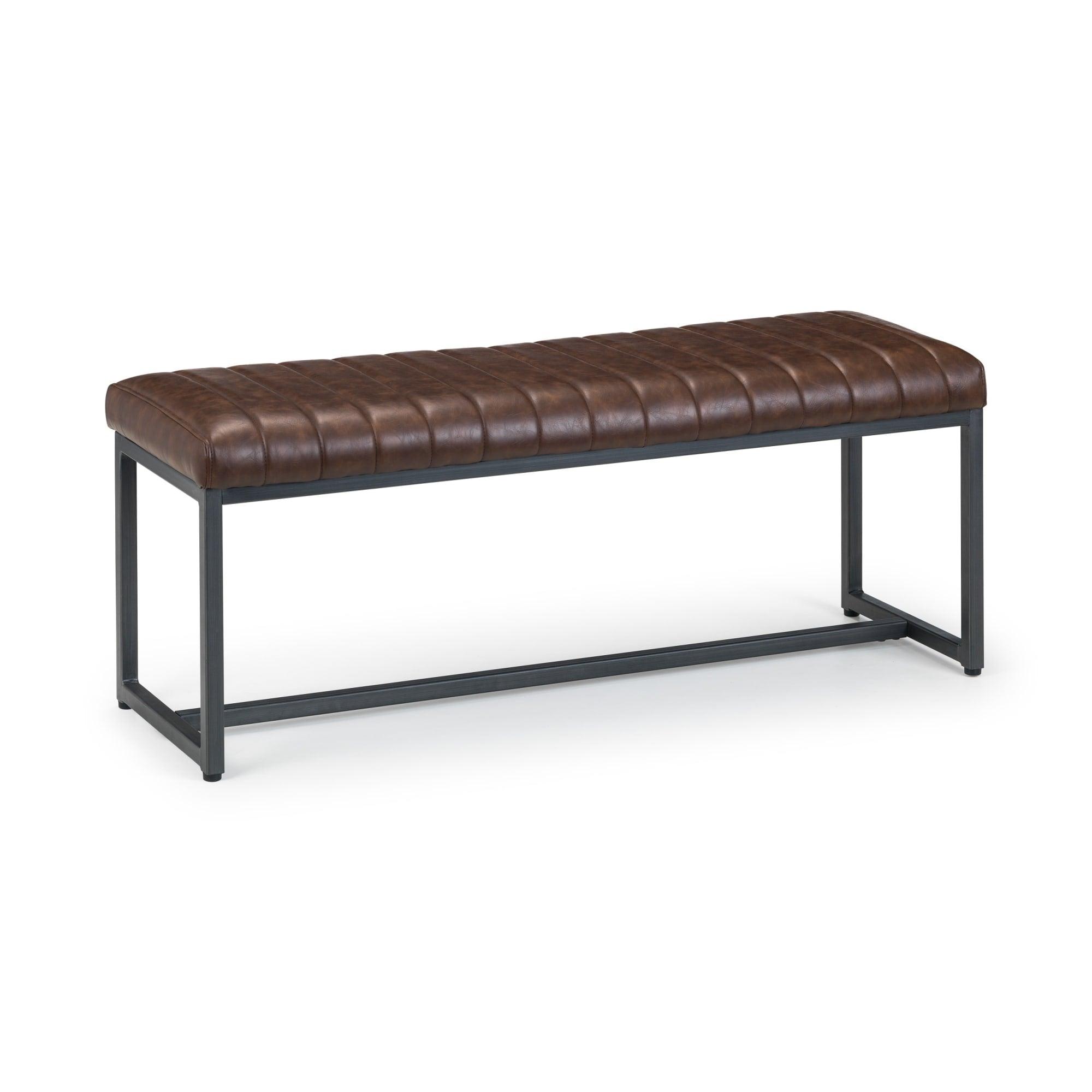 Brooklyn Dining Bench - Brown Faux Leather