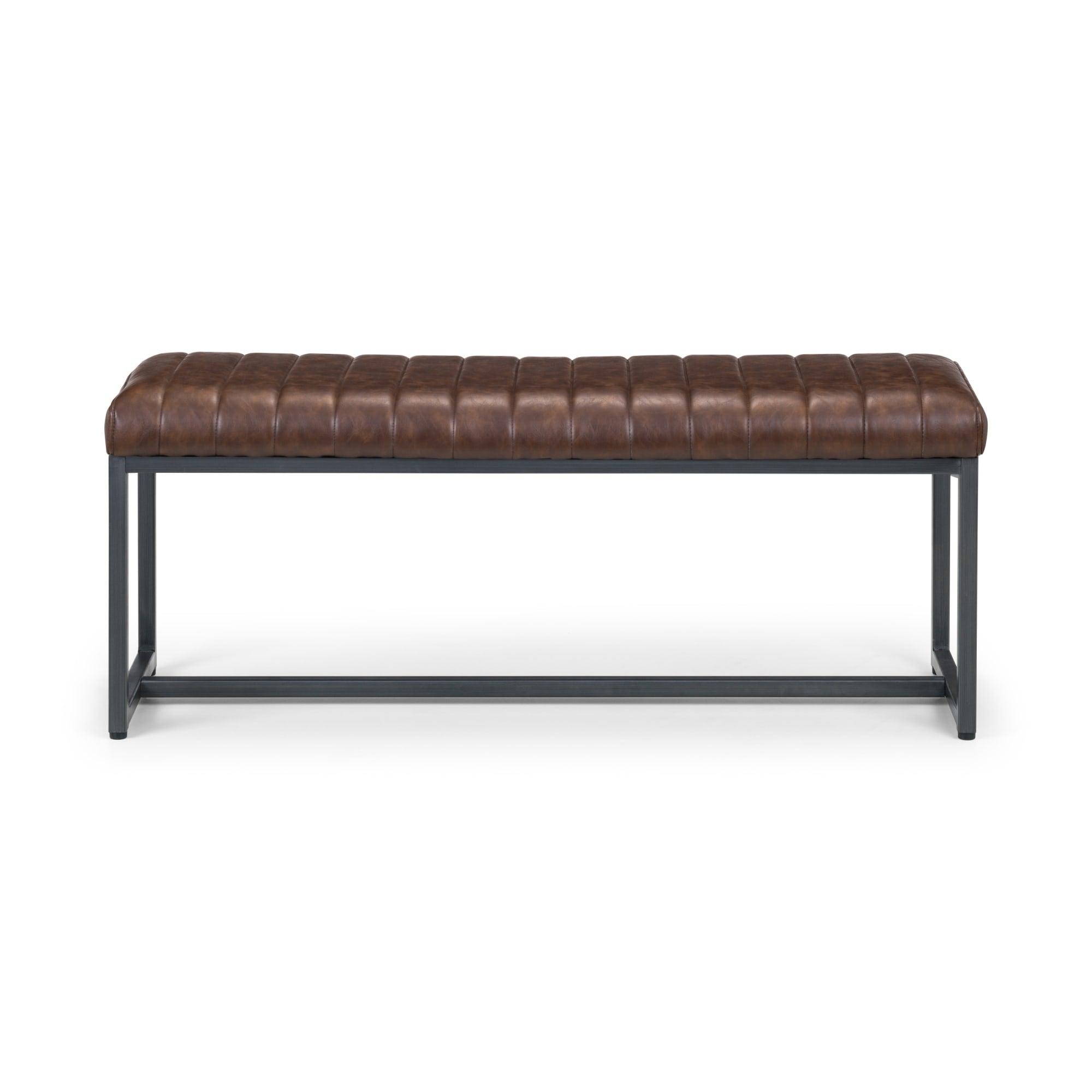 Brooklyn Dining Bench - Brown Faux Leather