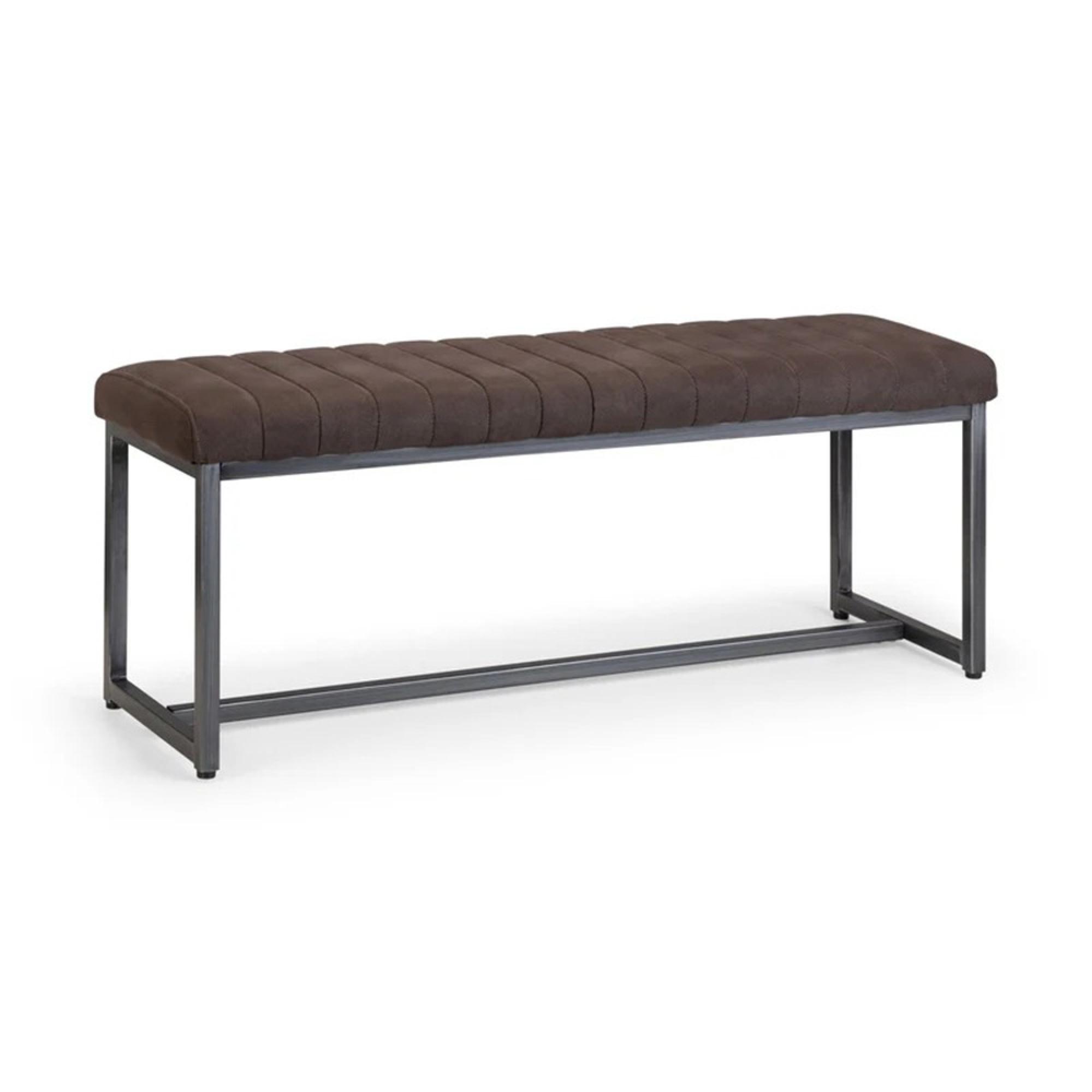Brooklyn Dining Bench - Faux Leather - Charcoal