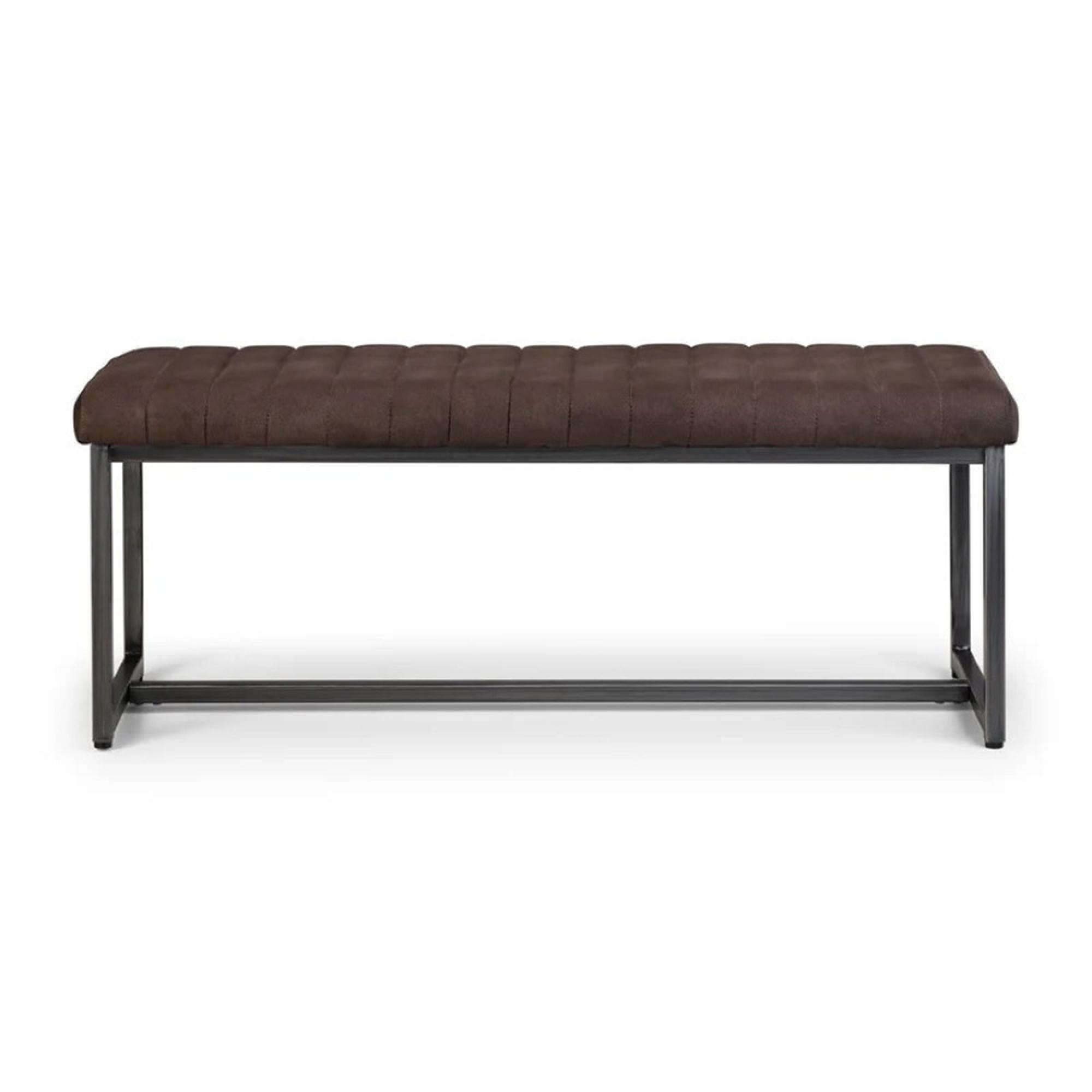 Brooklyn Dining Bench - Faux Leather - Charcoal