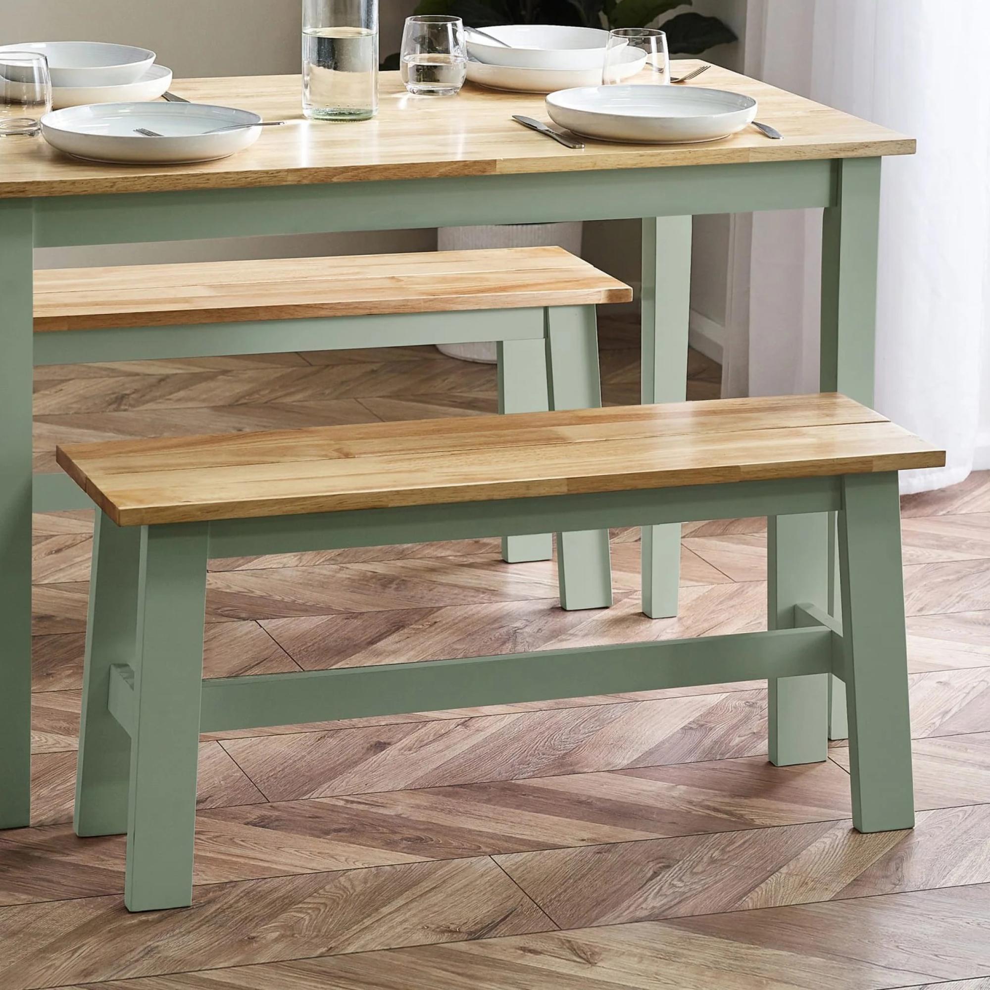 Linwood Sage Green Painted Dining Bench - Small