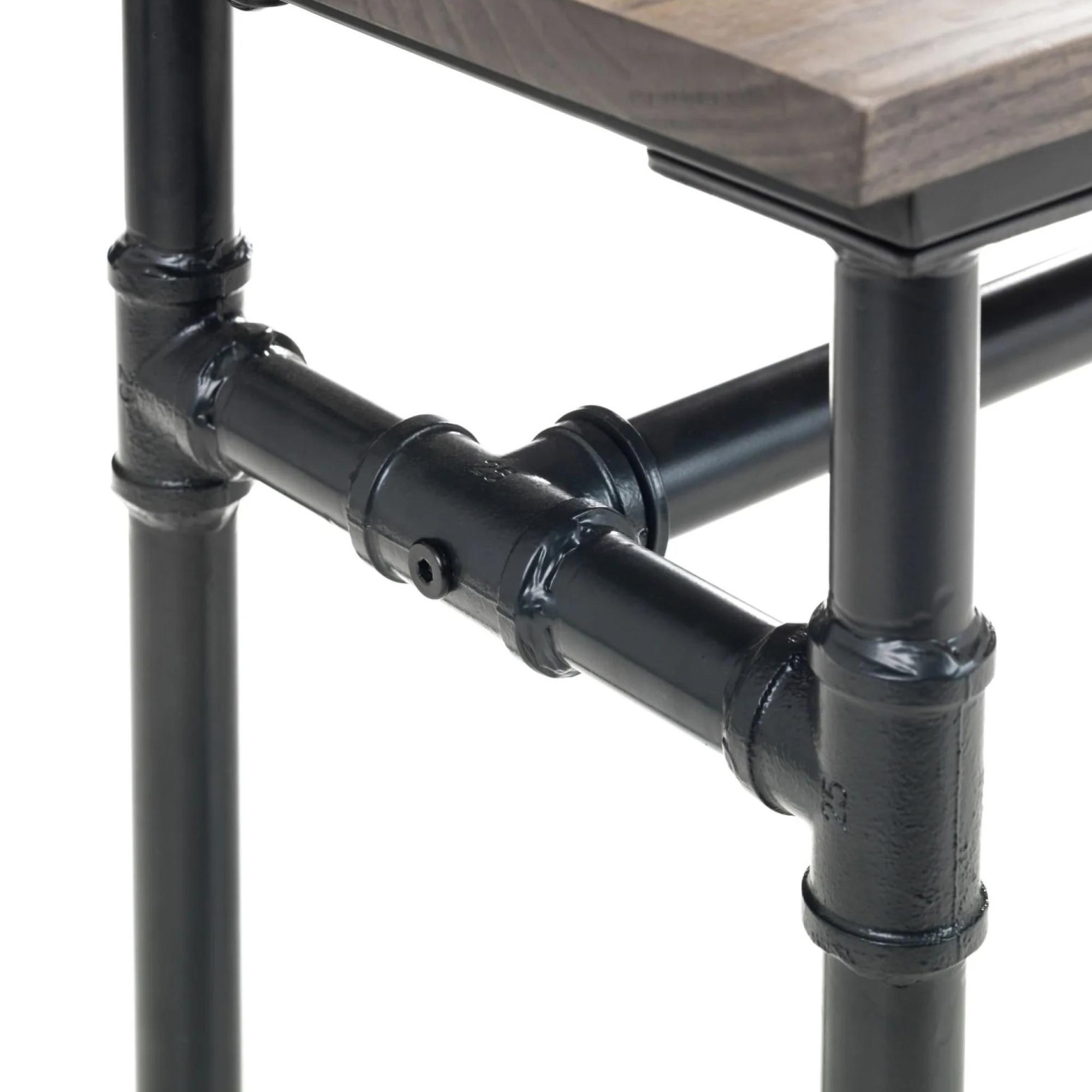 Carnegie Elm Wood Industrial Bench