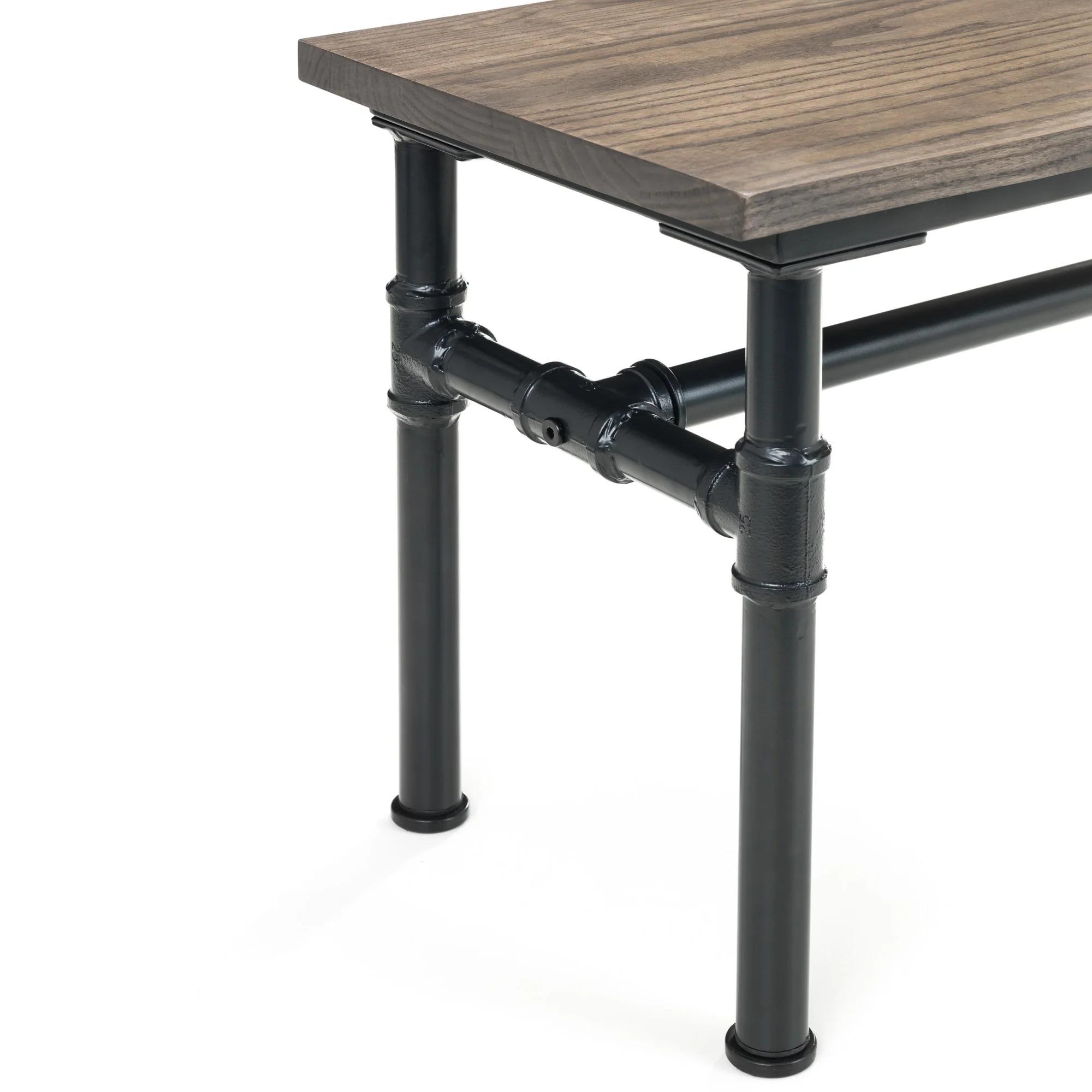 Carnegie Elm Wood Industrial Bench