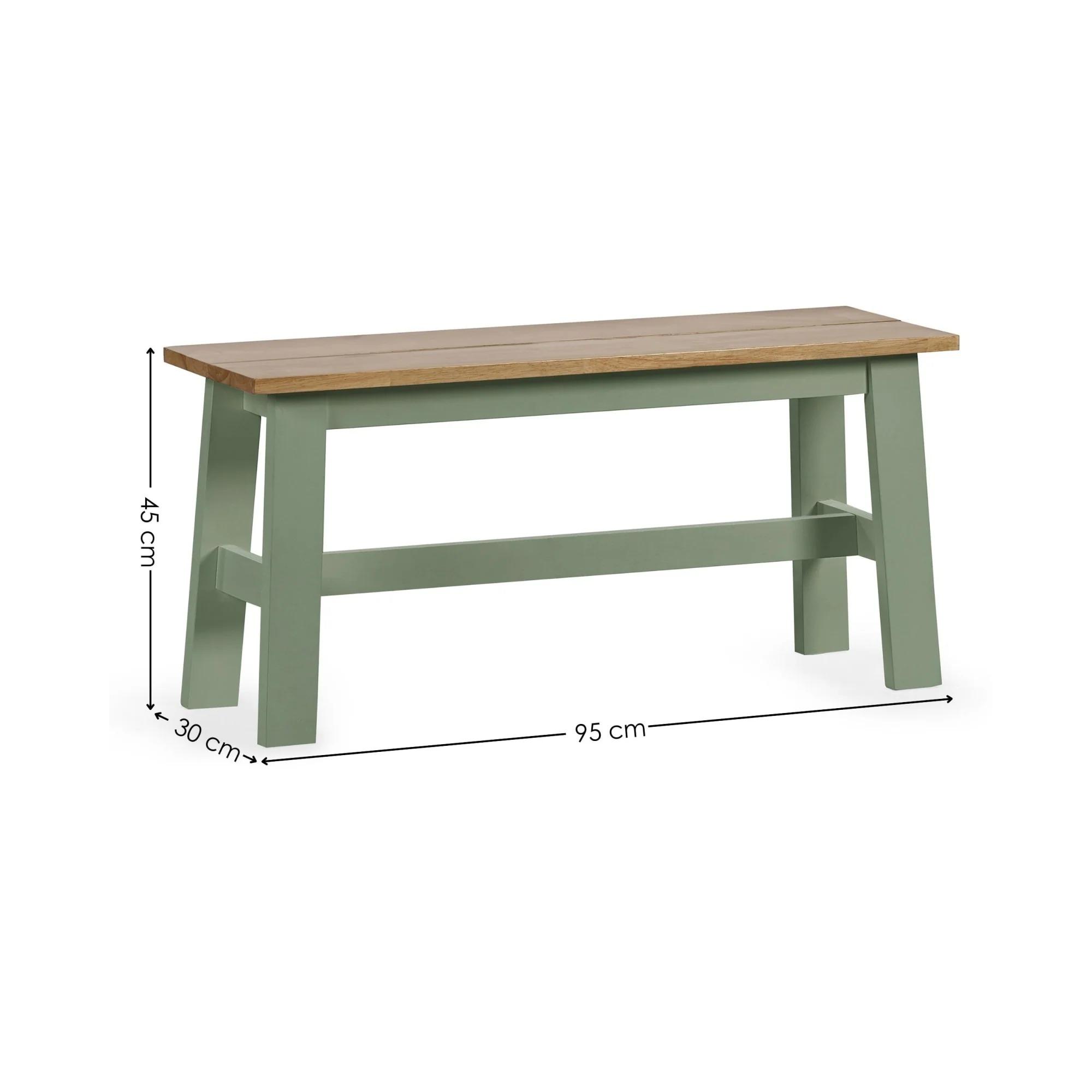 Linwood Sage Green Painted Dining Bench - Small