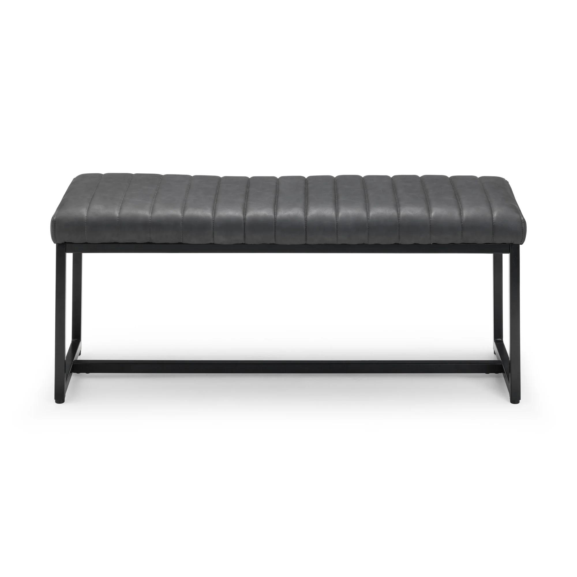 Soho Black Faux Leather Dining Bench