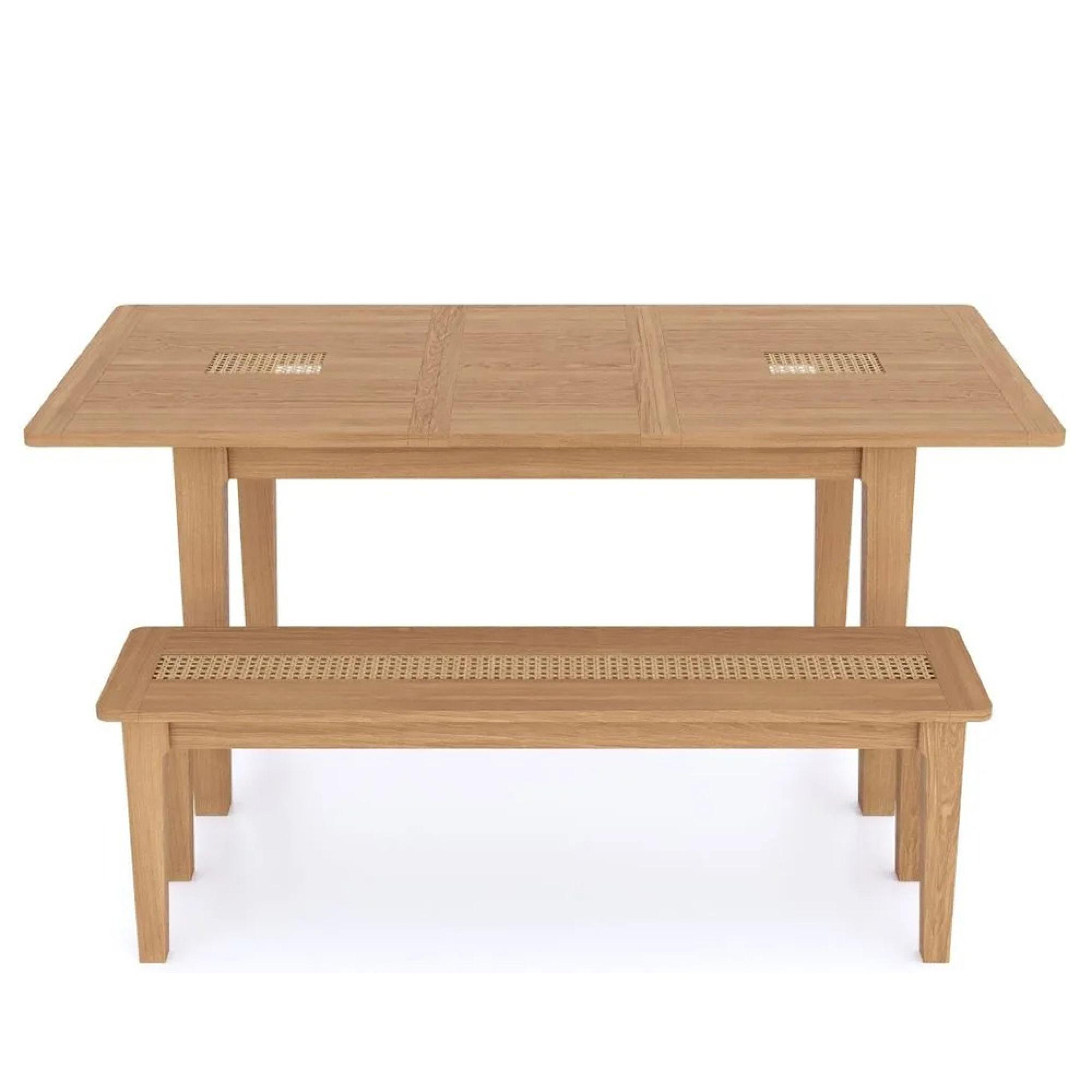 Henley Oak and Rattan Dining Bench