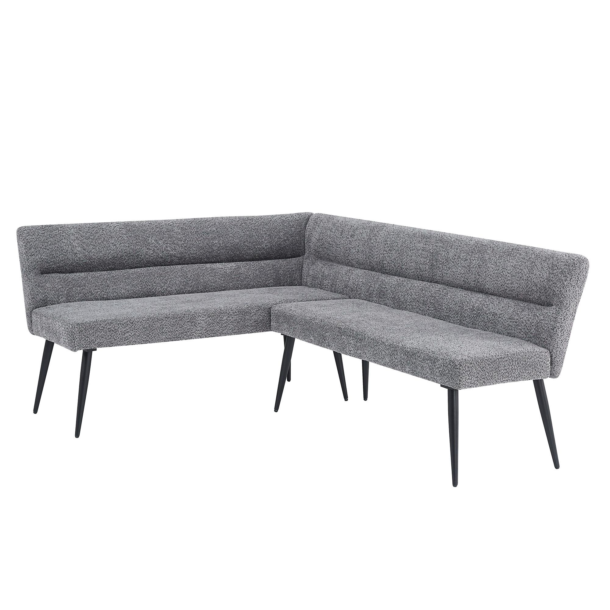 Monza Corner Dining Bench - Grey Fabric - LHF