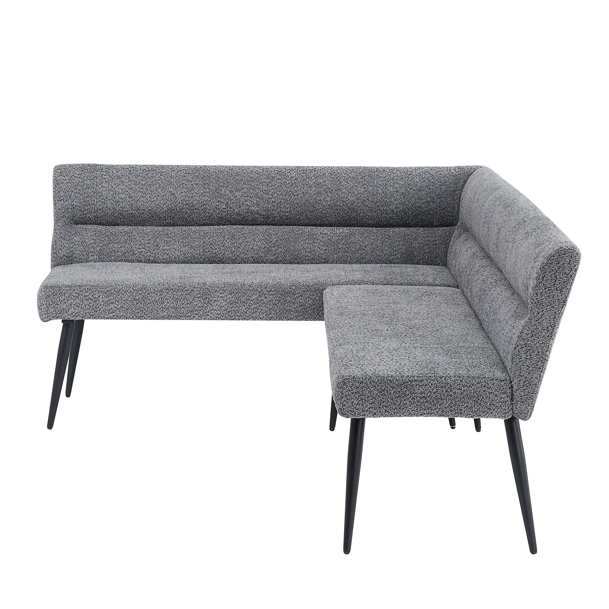 Monza Corner Dining Bench - Grey Fabric - LHF