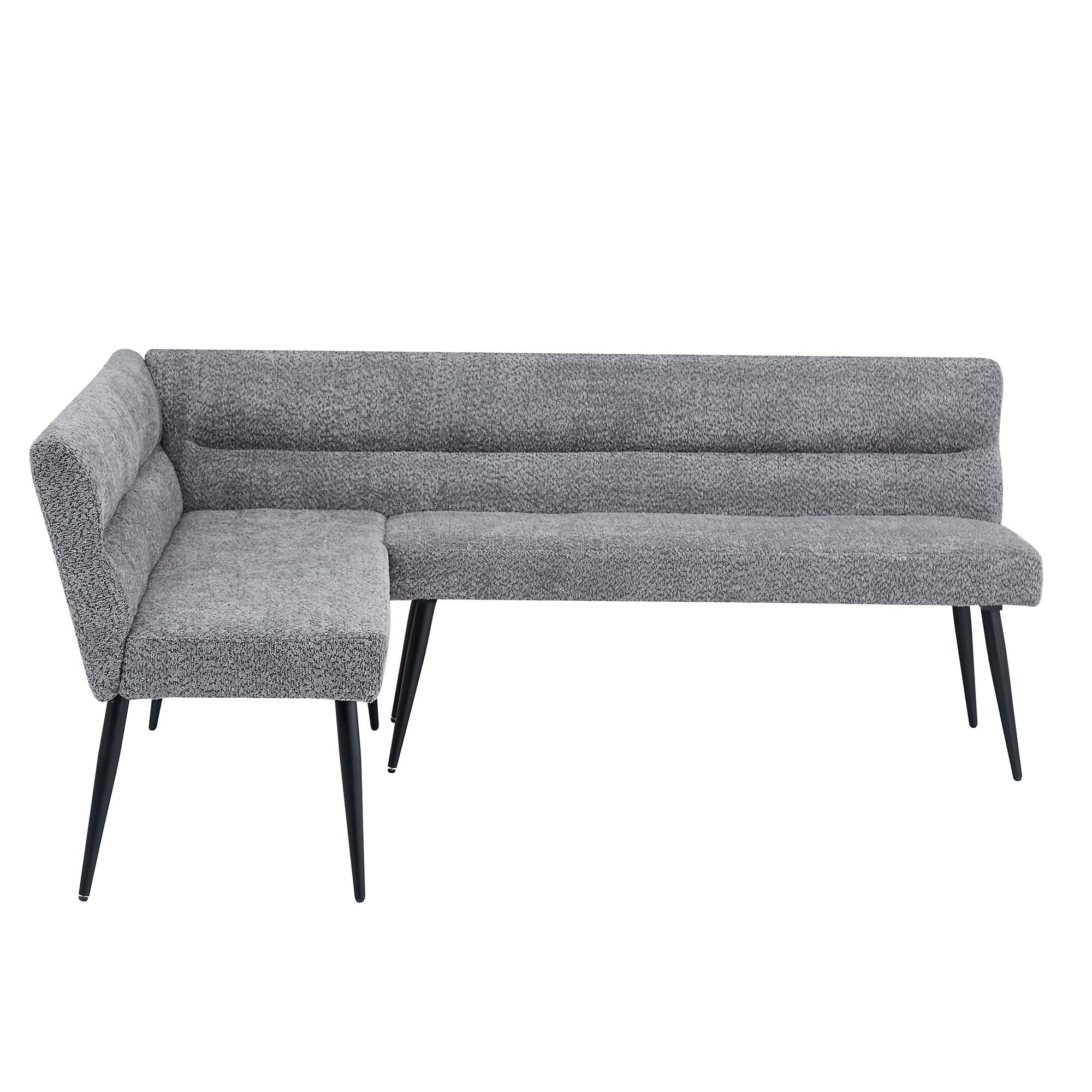 Monza Corner Dining Bench - Grey Fabric - LHF