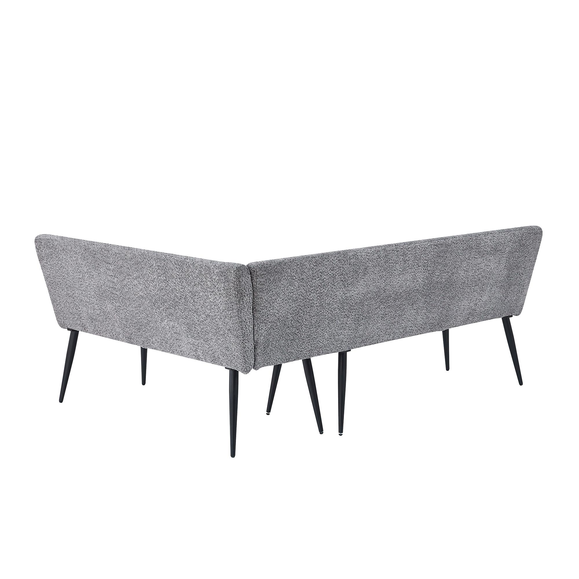 Monza Corner Dining Bench - Grey Fabric - LHF