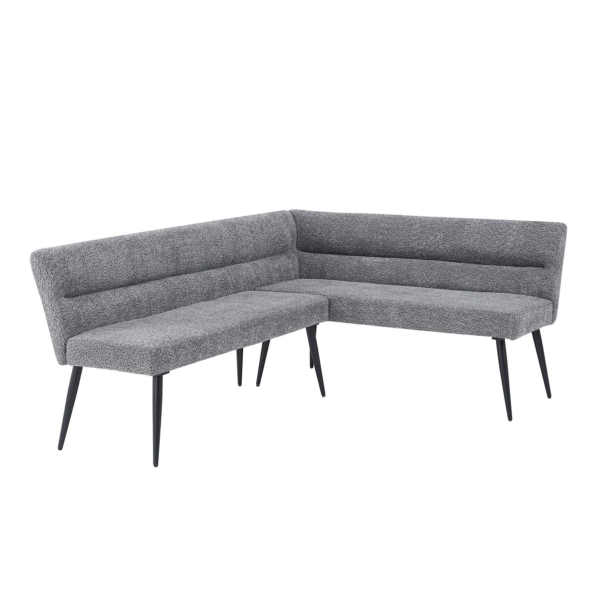 Monza Corner Dining Bench - Grey Fabric - RHF