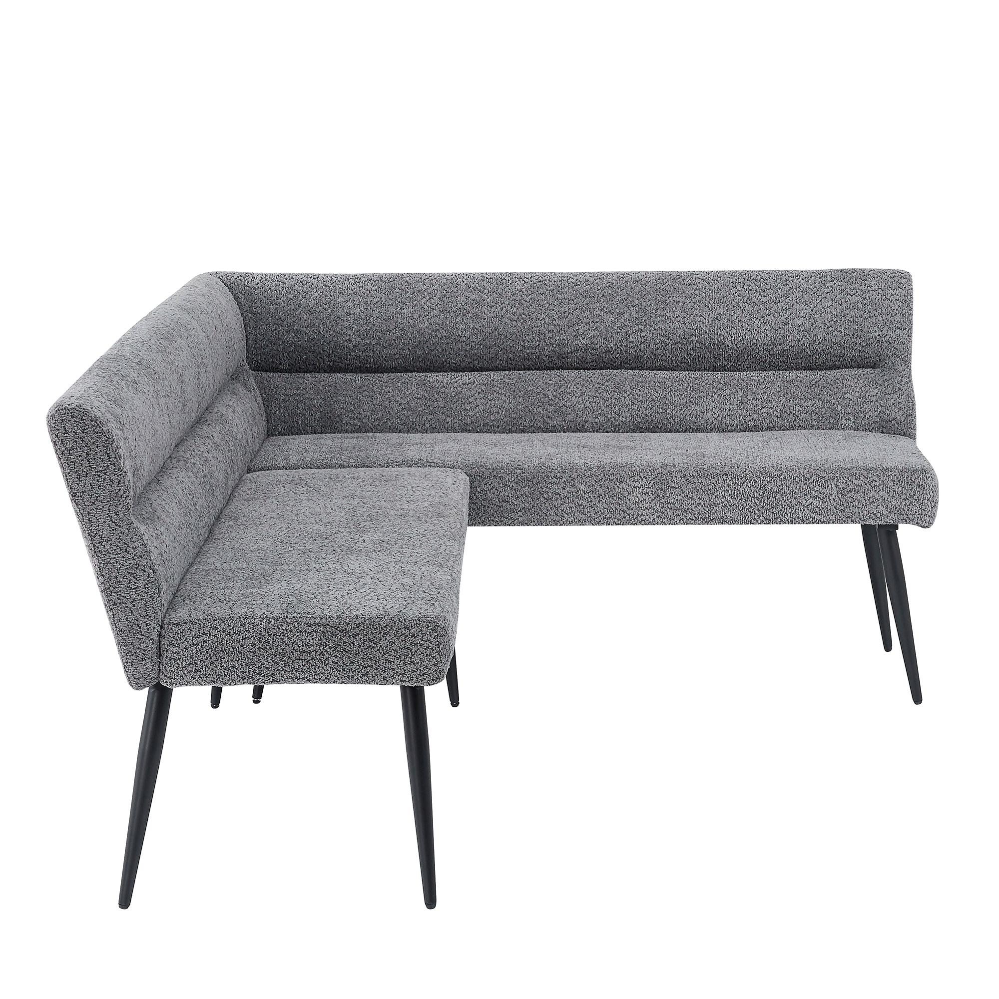 Monza Corner Dining Bench - Grey Fabric - RHF