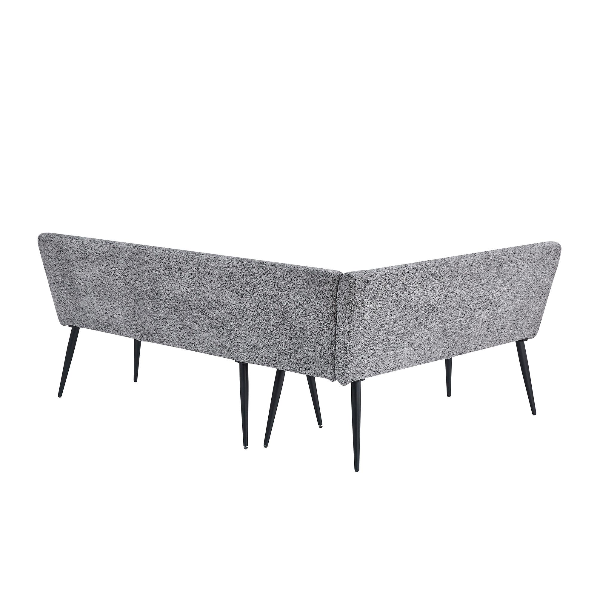 Monza Corner Dining Bench - Grey Fabric - RHF