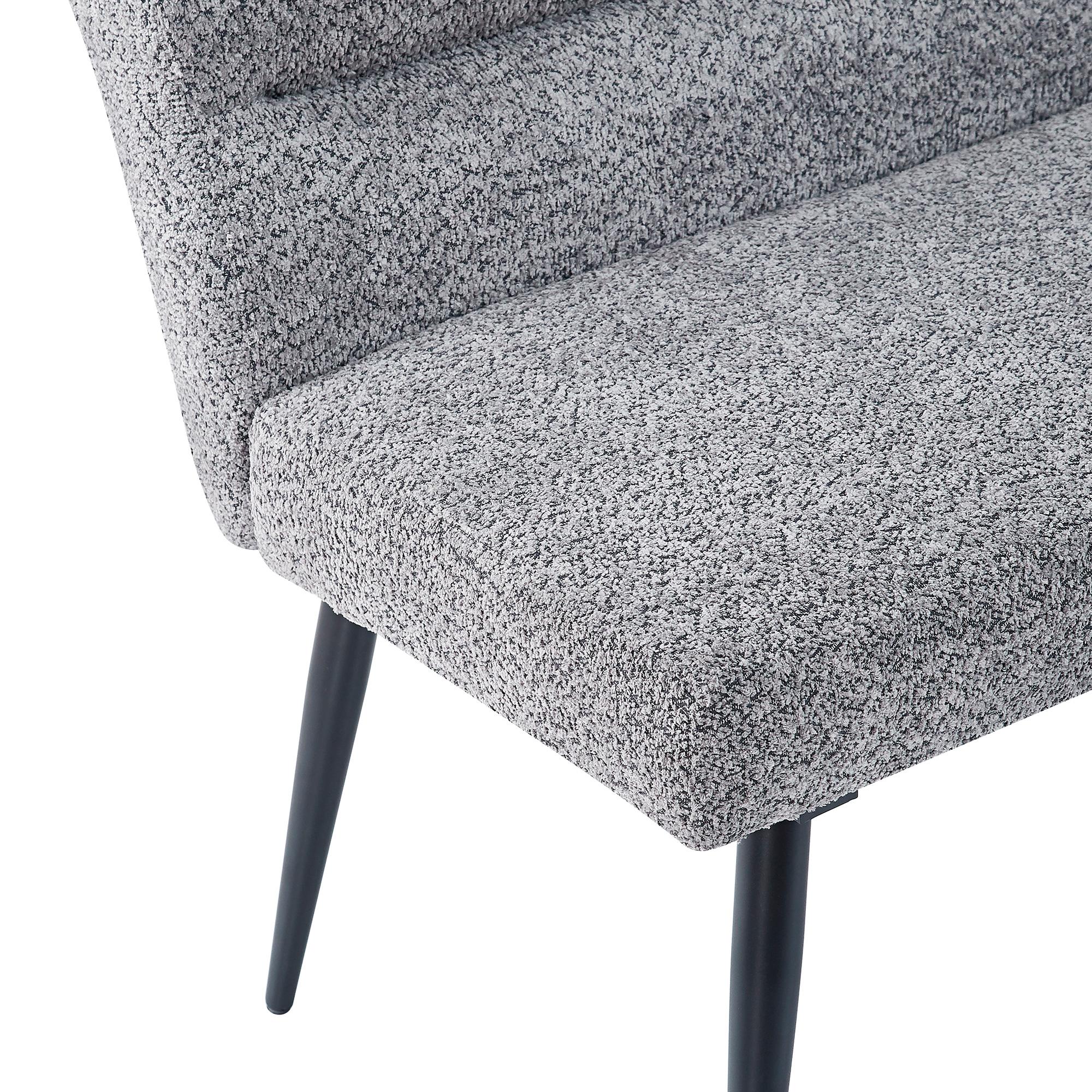 Monza Corner Dining Bench - Grey Fabric - RHF