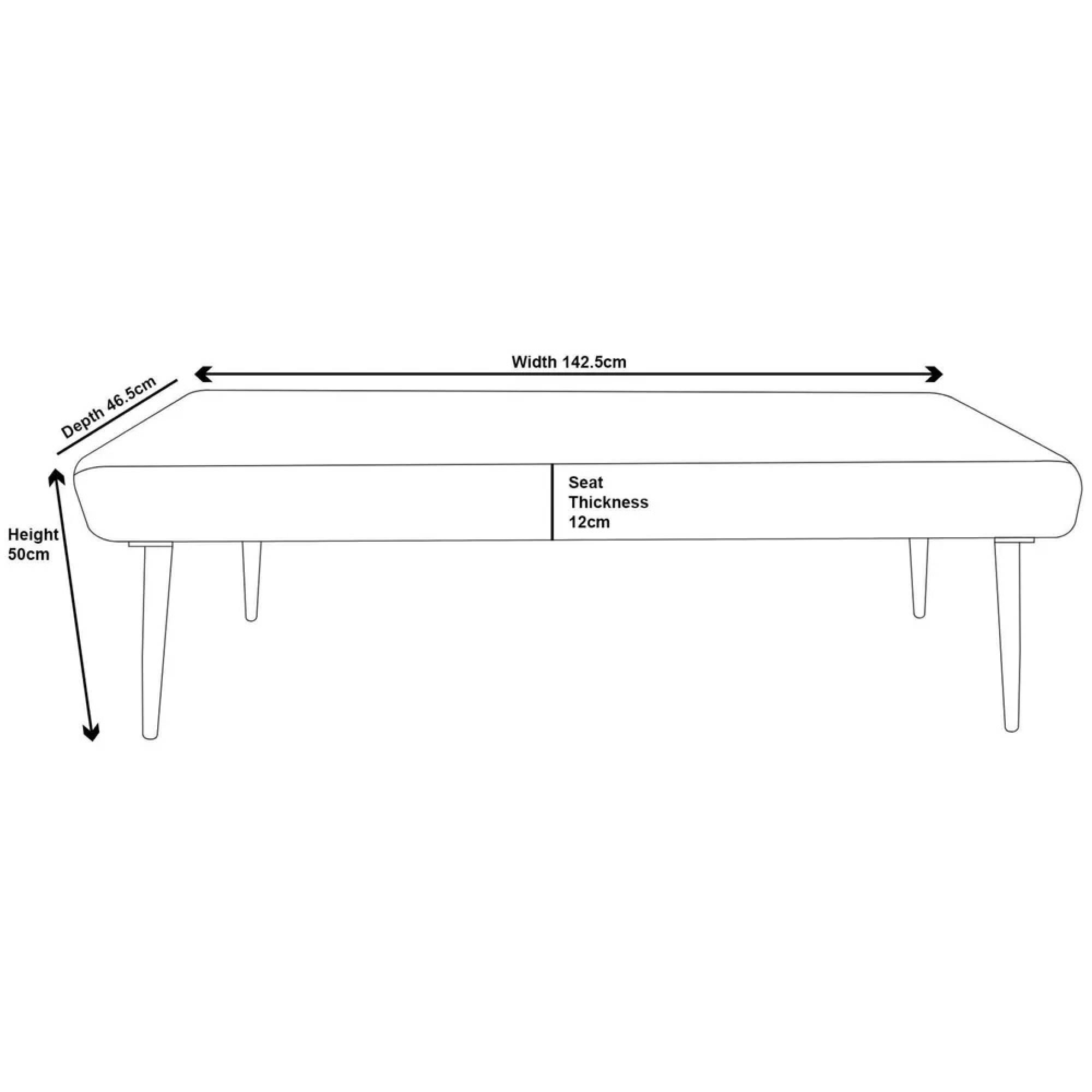 Monza Dining Bench - Grey Fabric
