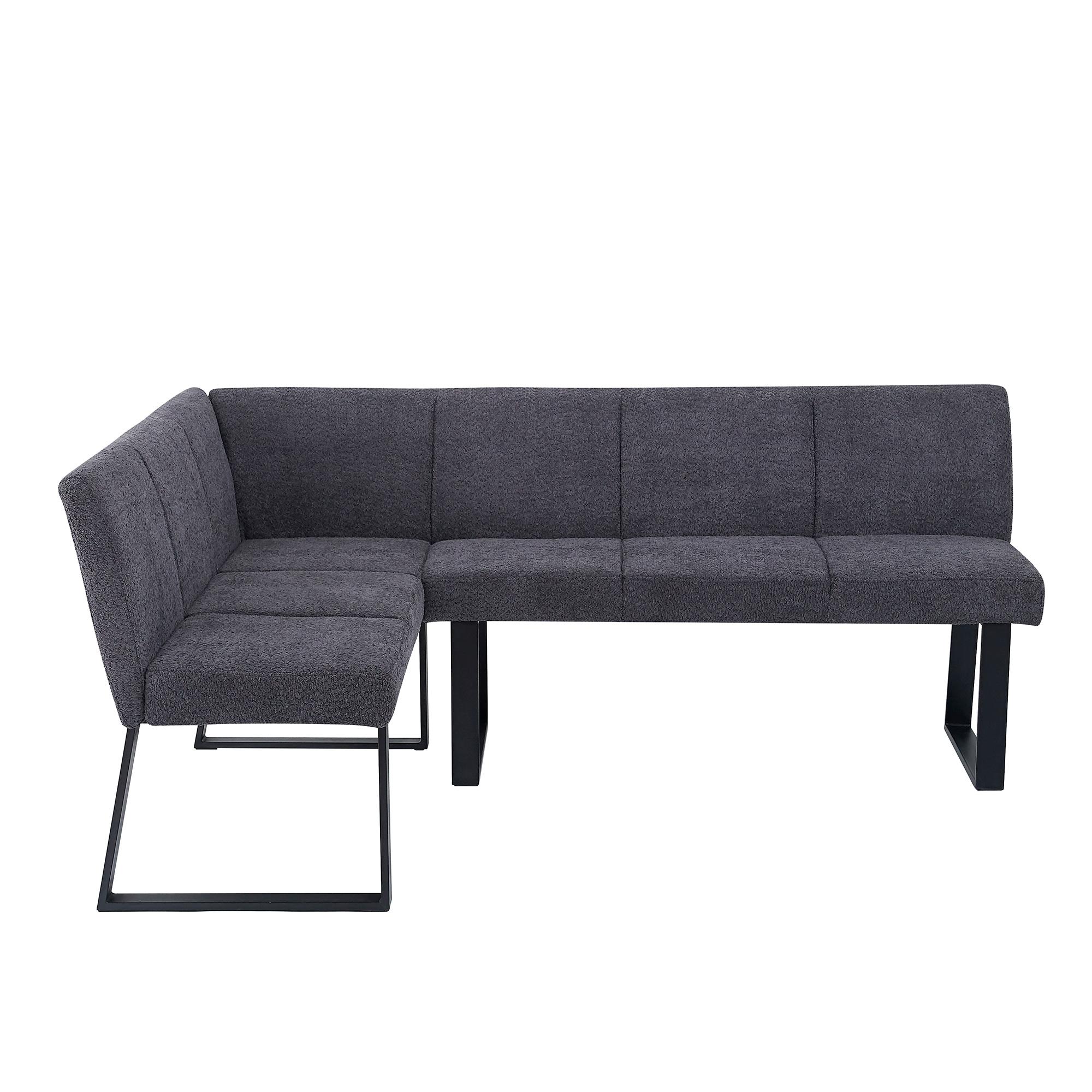 Bronx Corner Dining Bench - Dark Grey Fabric - LHF