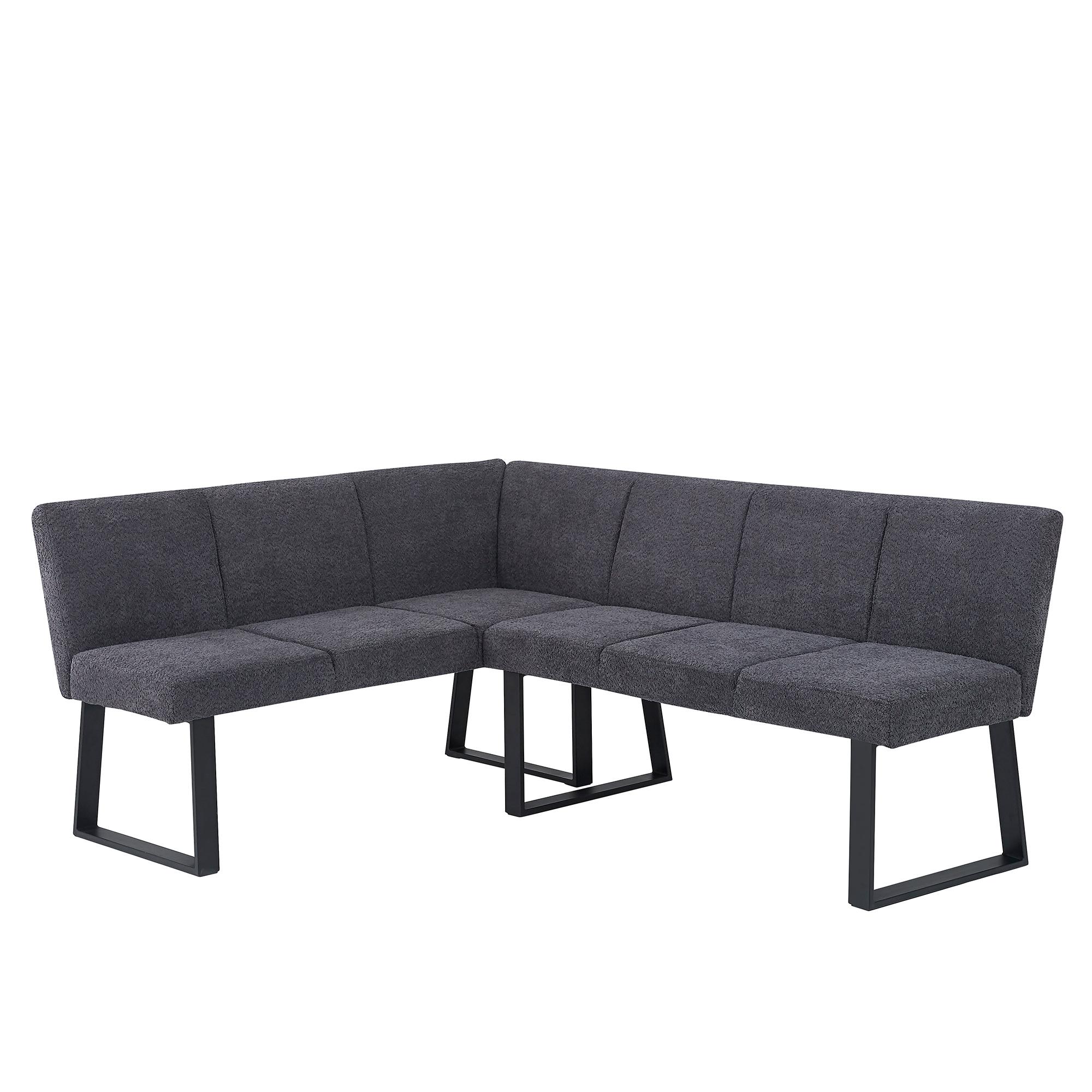 Bronx Corner Dining Bench - Dark Grey Fabric - LHF