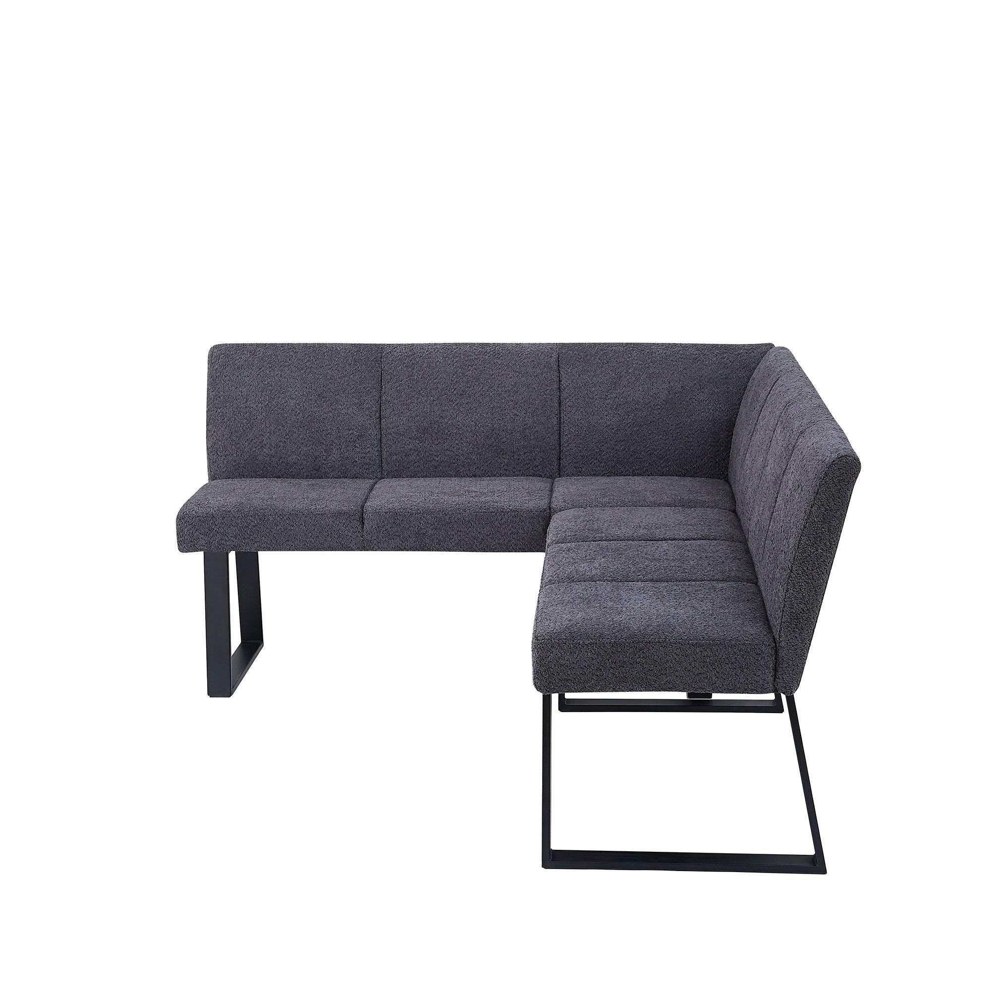 Bronx Corner Dining Bench - Dark Grey Fabric - LHF
