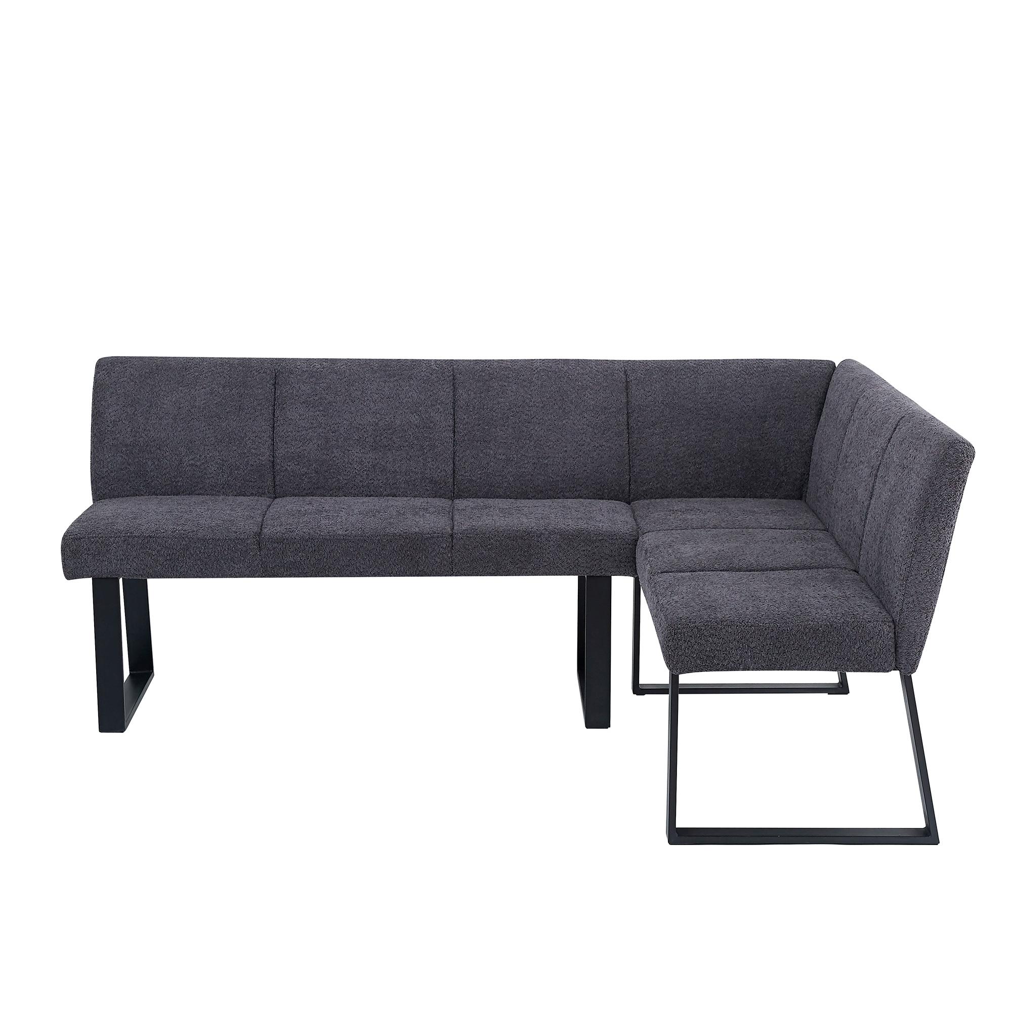 Bronx Corner Dining Bench - Dark Grey Fabric - RHF