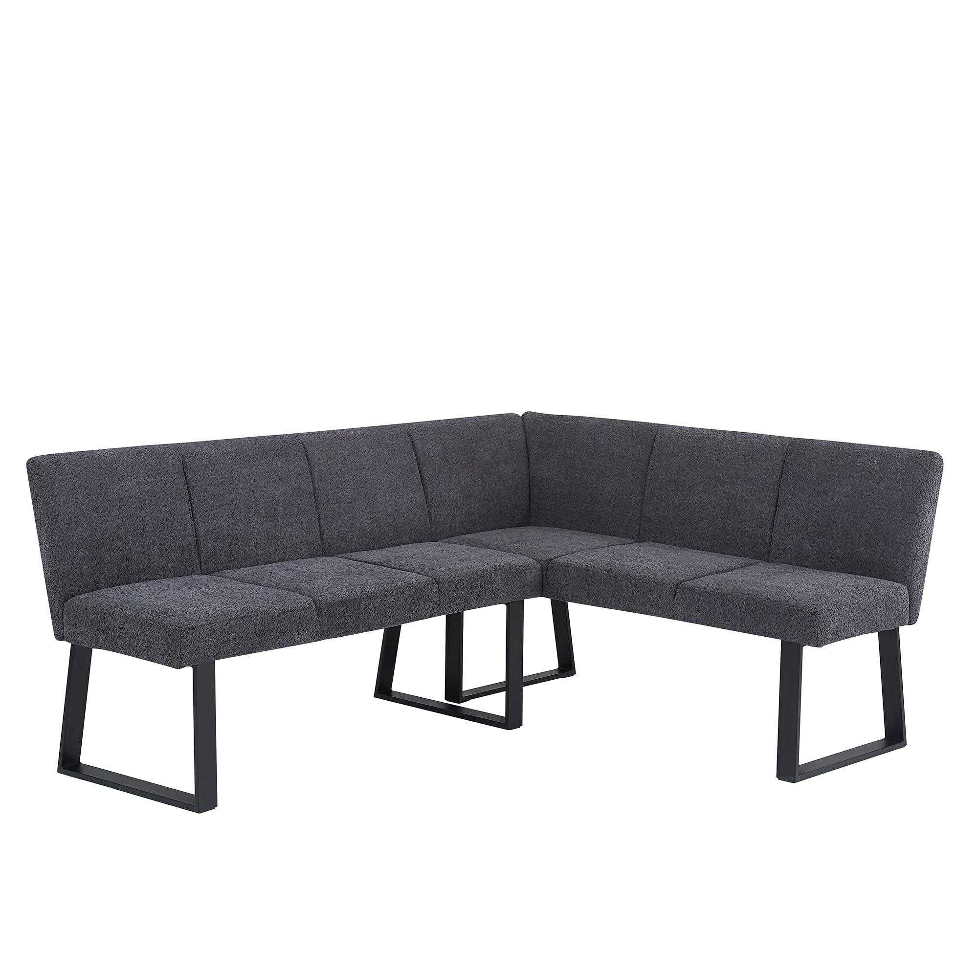 Bronx Corner Dining Bench - Dark Grey Fabric - RHF