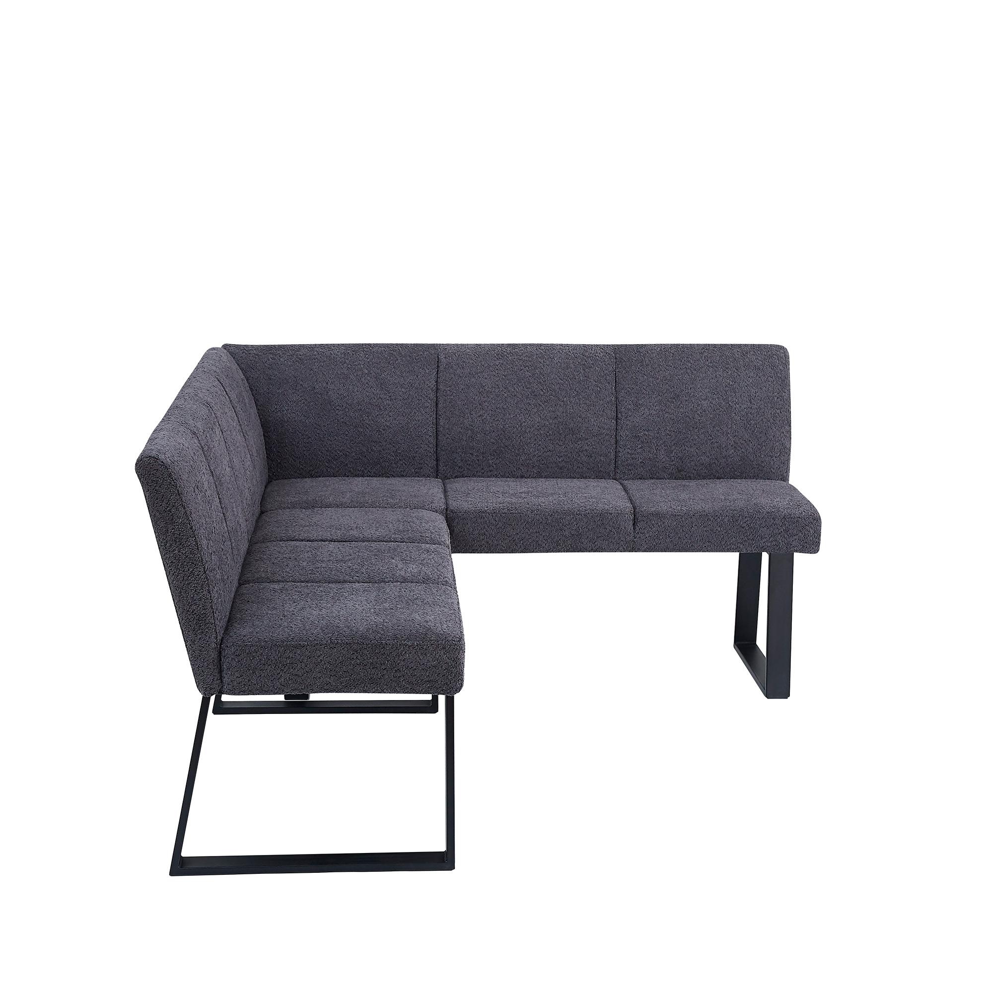 Bronx Corner Dining Bench - Dark Grey Fabric - RHF