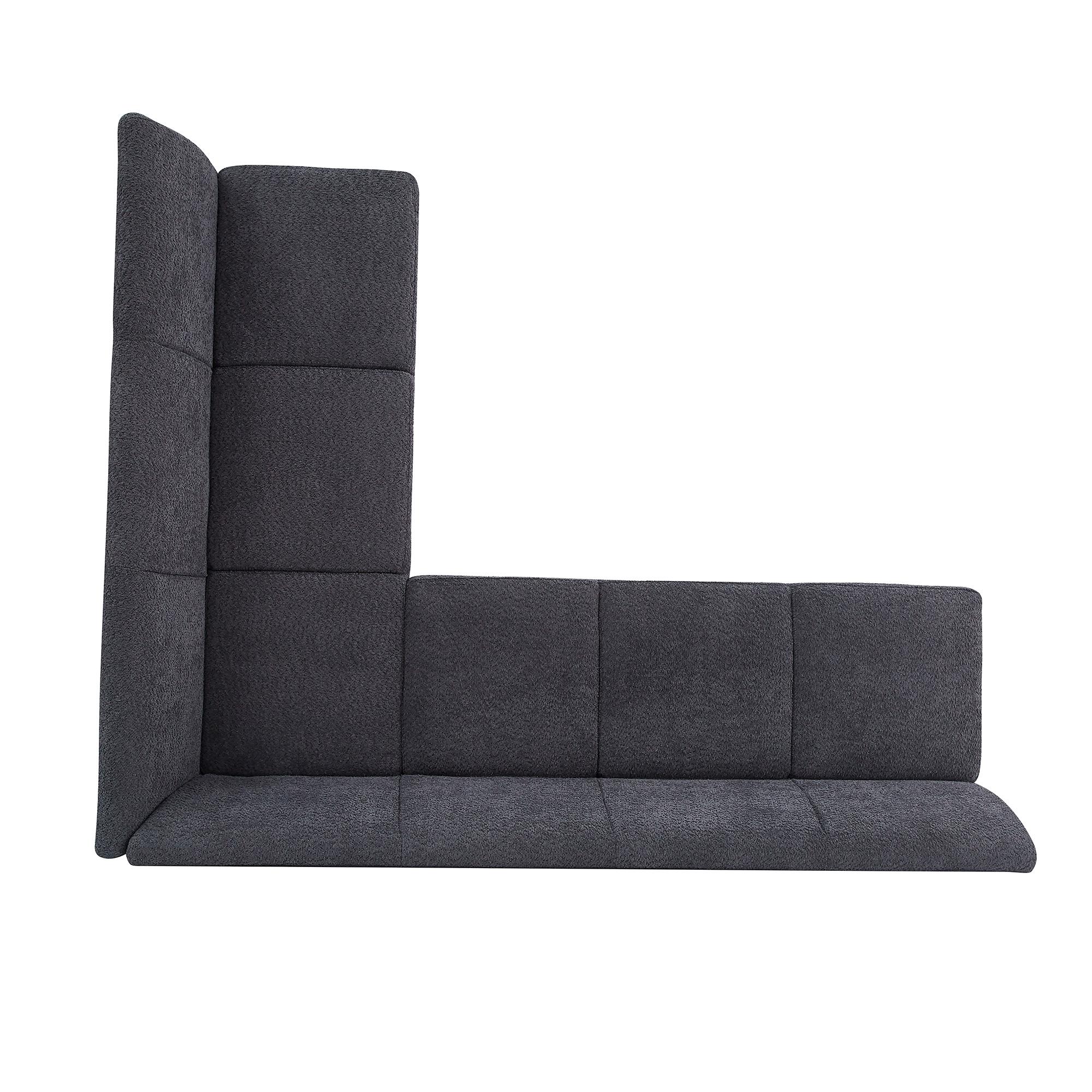 Bronx Corner Dining Bench - Dark Grey Fabric - RHF