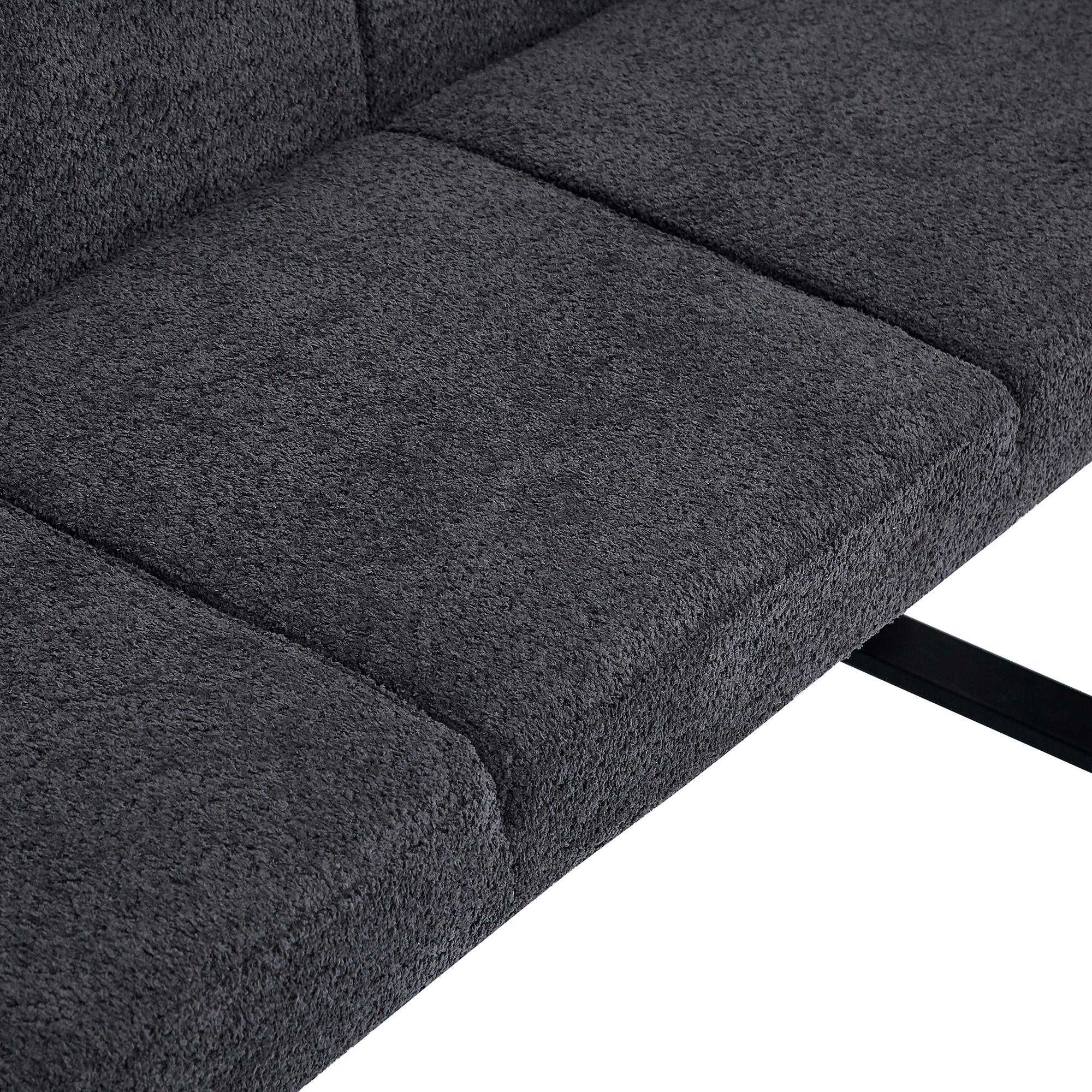 Bronx Corner Dining Bench - Dark Grey Fabric - RHF