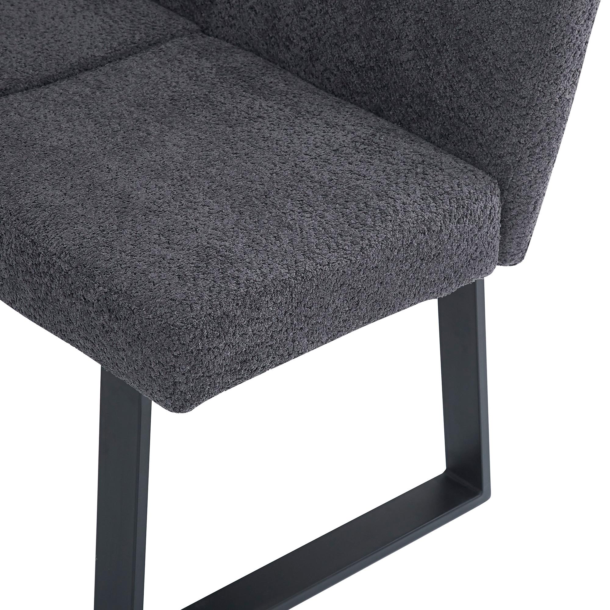 Bronx Corner Dining Bench - Dark Grey Fabric - RHF