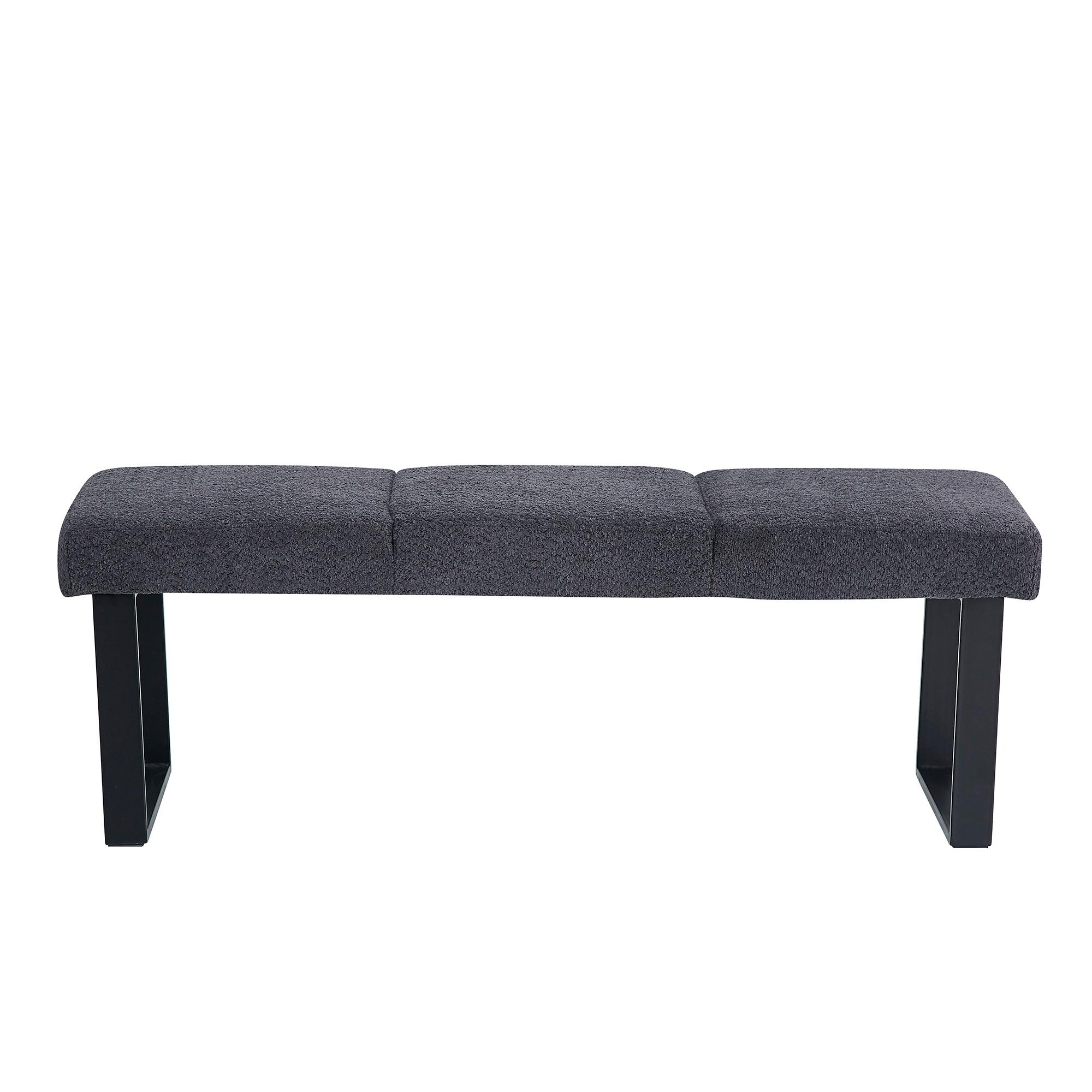 Bronx Dining Bench - Dark Grey Fabric